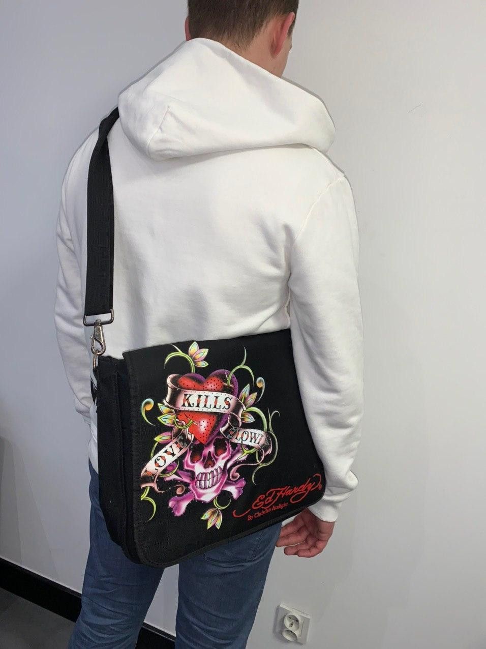 Christian Audigier Ed Hardy "Love Kills Slowly" Black Shoulder Bag Size ONE SIZE - 1 Thumbnail