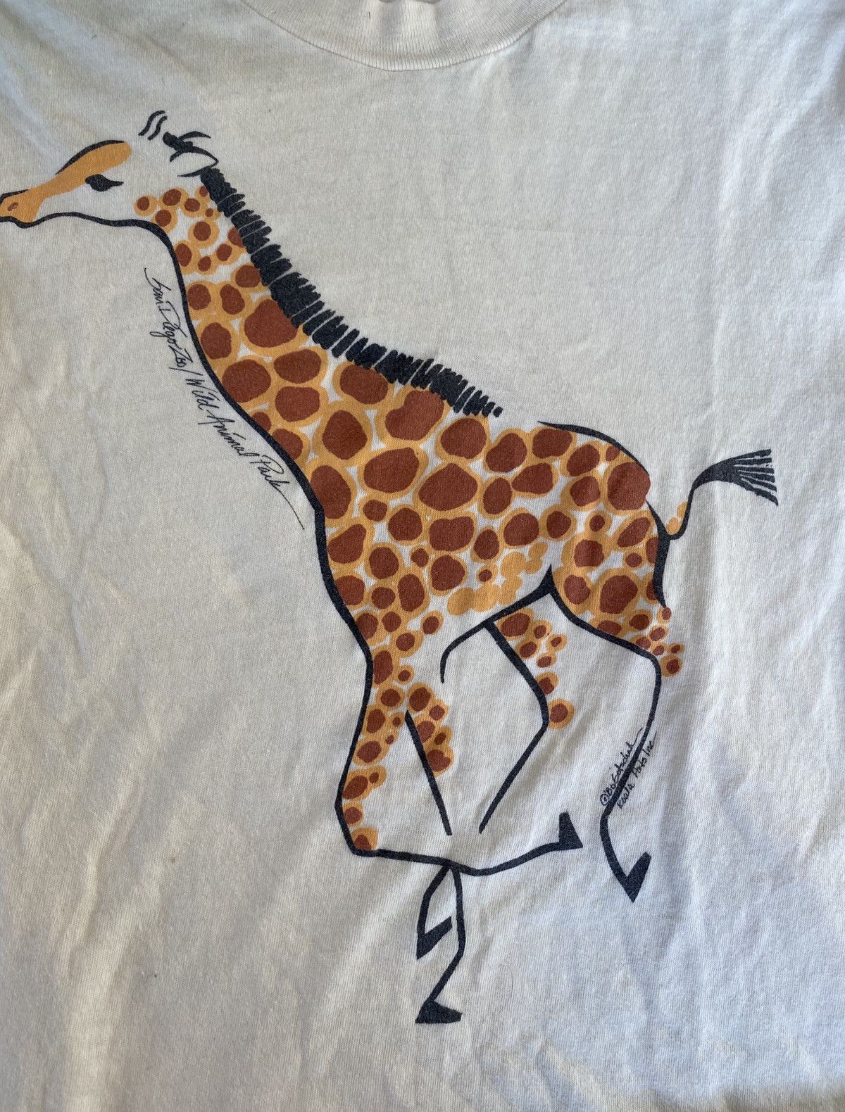 Hanes Vintage San Diego Zoo Giraffe Tshirt Hanes Art Size US M / EU 48-50 / 2 - 2 Thumbnail