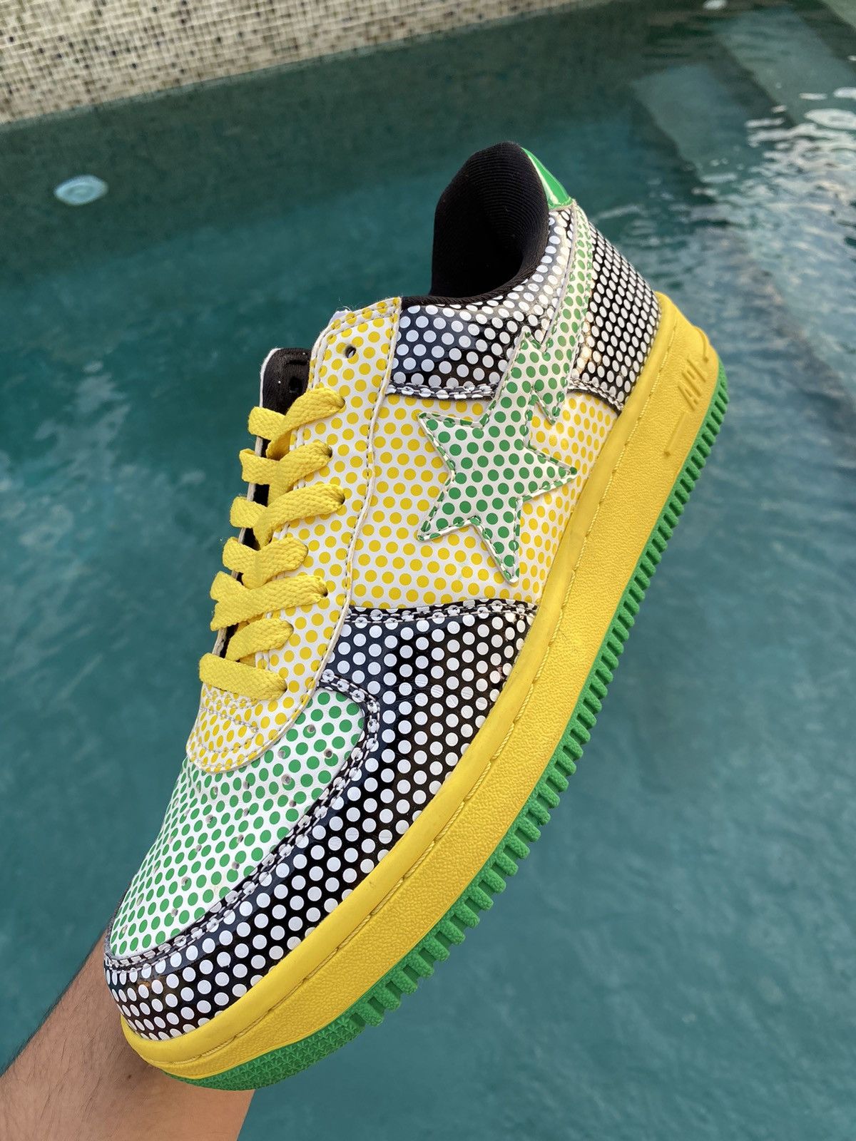 Bape Bapesta Jamaica Colorway Black/Yellow | Grailed