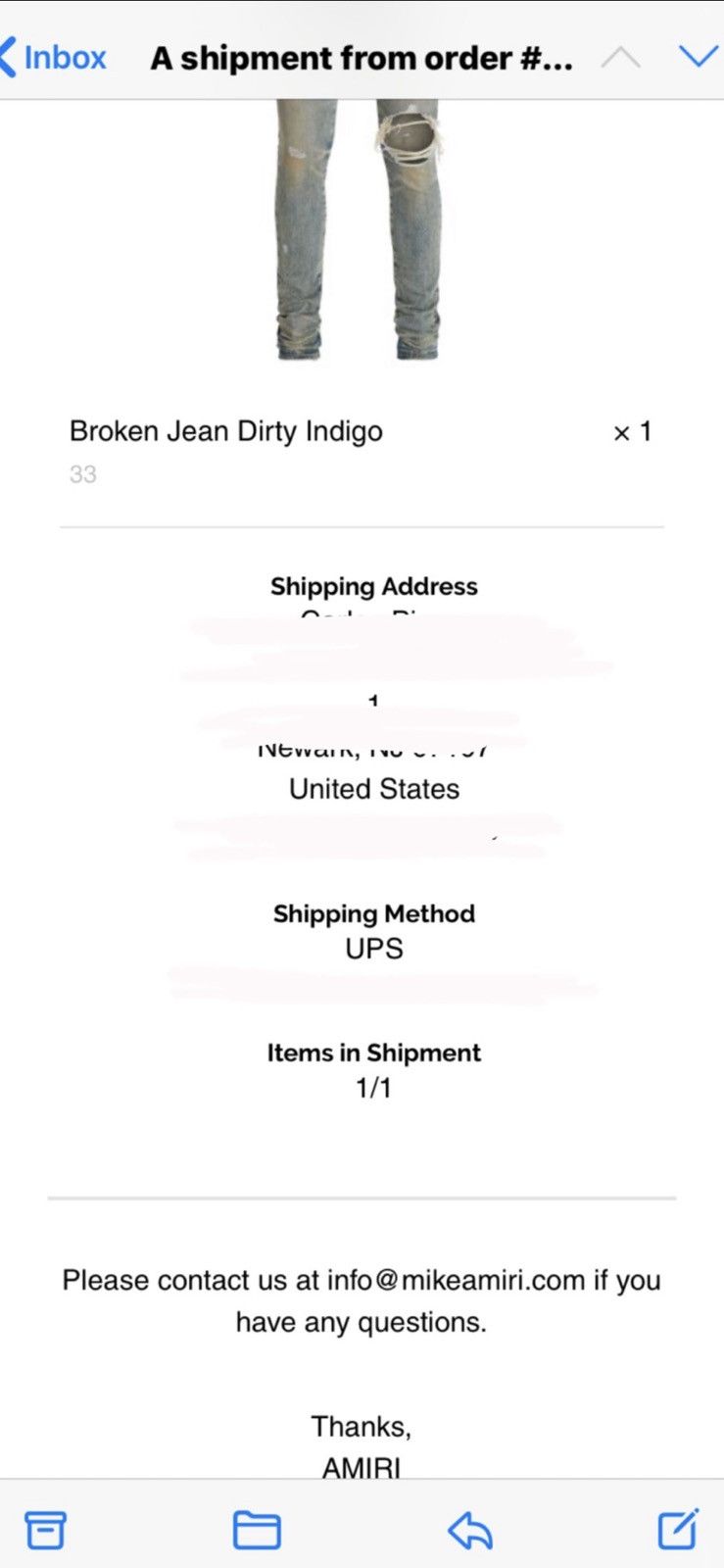 Amiri BROKEN JEAN DIRTY INDIGO Size US 33 - 6 Thumbnail
