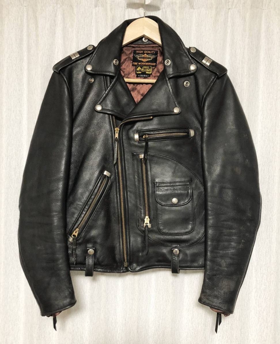 The Real McCoy's Horsehide Double Rider Perfecto Biker Leather Jacket ...