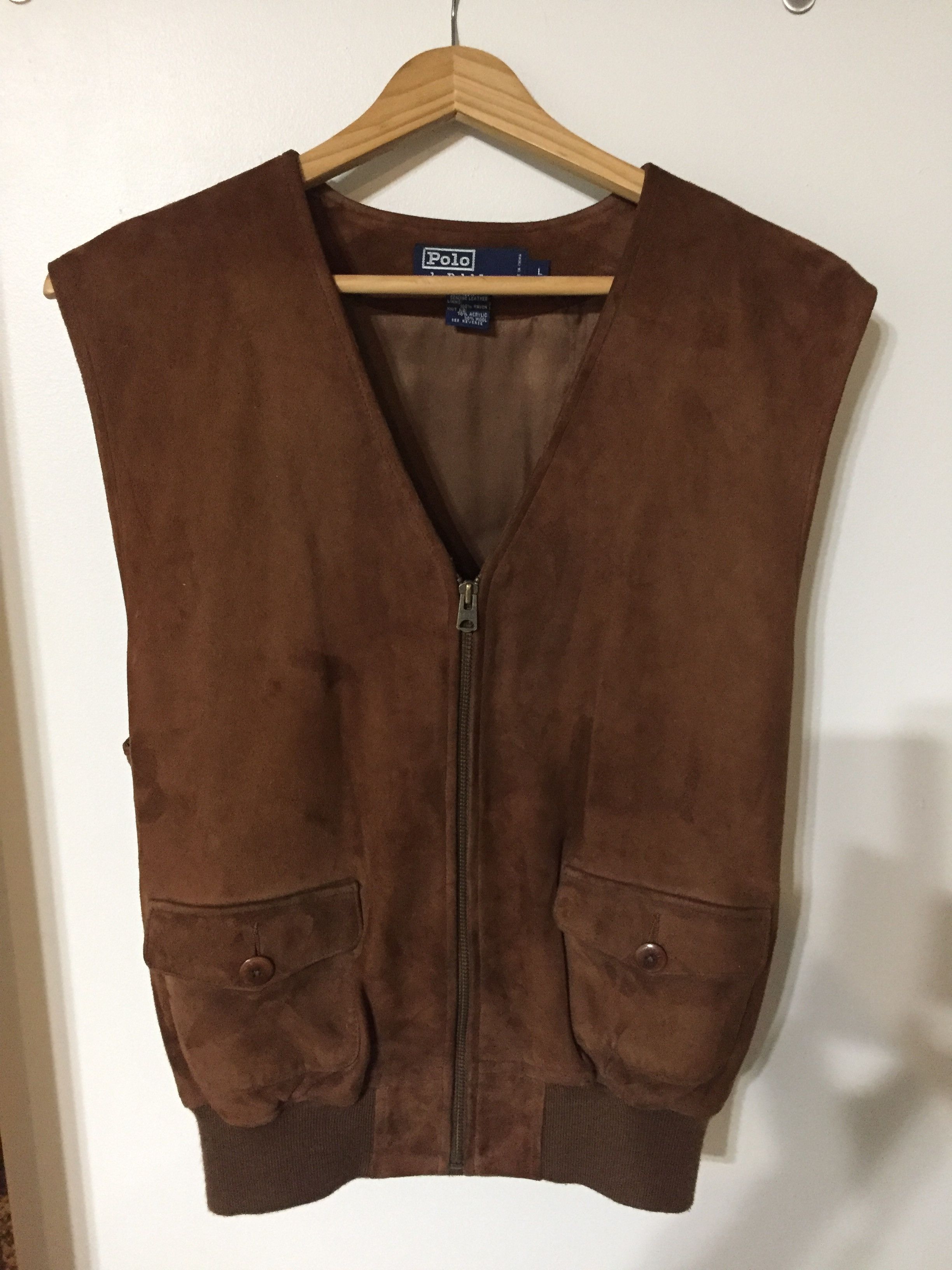 Polo Ralph Lauren Leather Vest Grailed