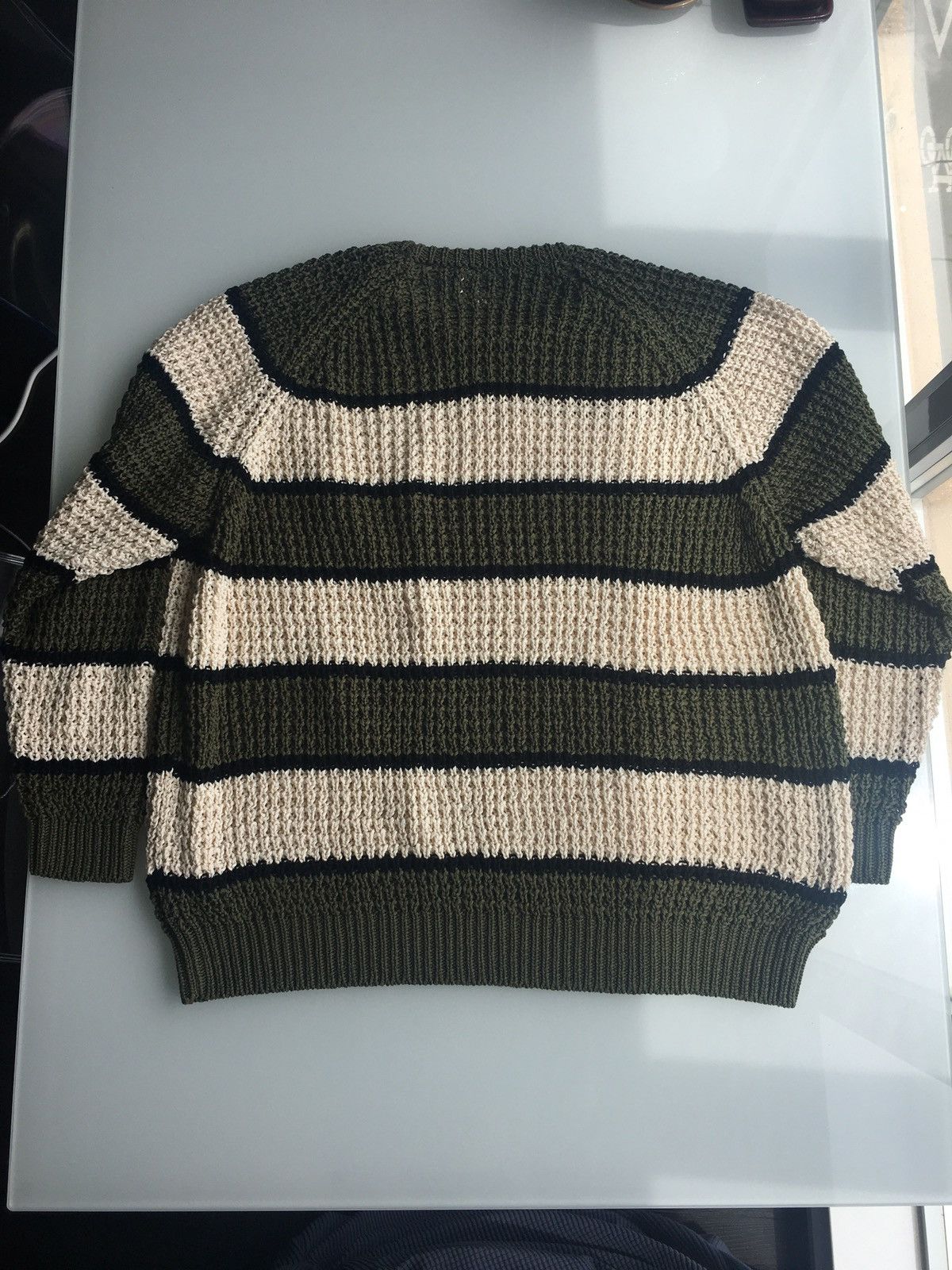 C.E cavempt STRIPE LOOSE WAFFLE KNIT﻿