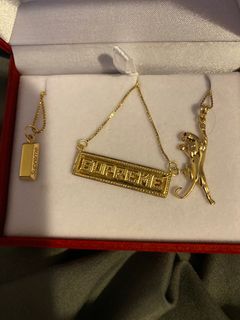 Supreme 3 supreme 14K Gold chain & Pendant | Grailed