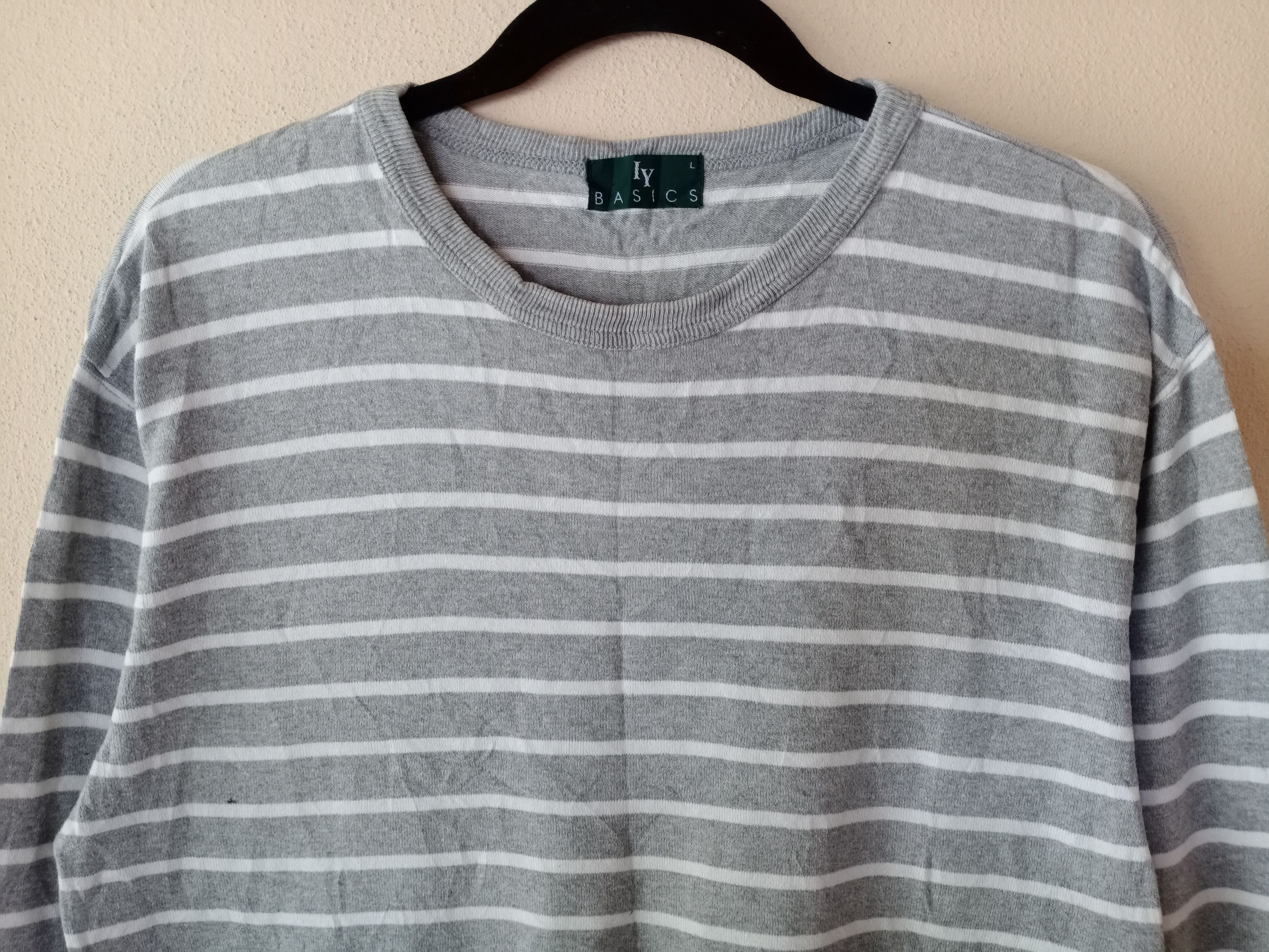 Issey Miyake × Japanese Brand × Yohji Yamamoto Vtg IY Basics Stripe Sweatshirt inspired by yohji yamamoto Size US L / EU 52-54 / 3 - 7 Thumbnail