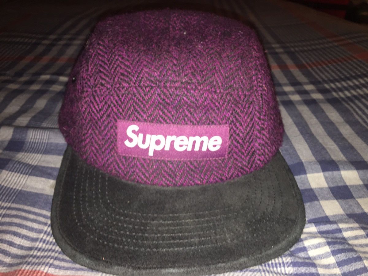 Supreme Supreme Harris Tweed Camp Cap (Purple) | Grailed