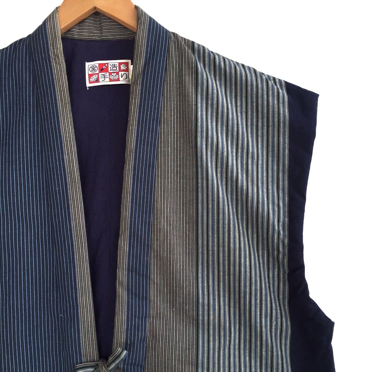 Indigo Japanese Traditional Indigo Patchwork Kimono Vest Size US L / EU 52-54 / 3 - 6 Thumbnail