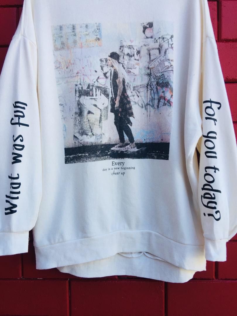 Japanese Brand Skater Girl Cheer Up Japanese Fashion Sweatshirt Size US XL / EU 56 / 4 - 3 Thumbnail