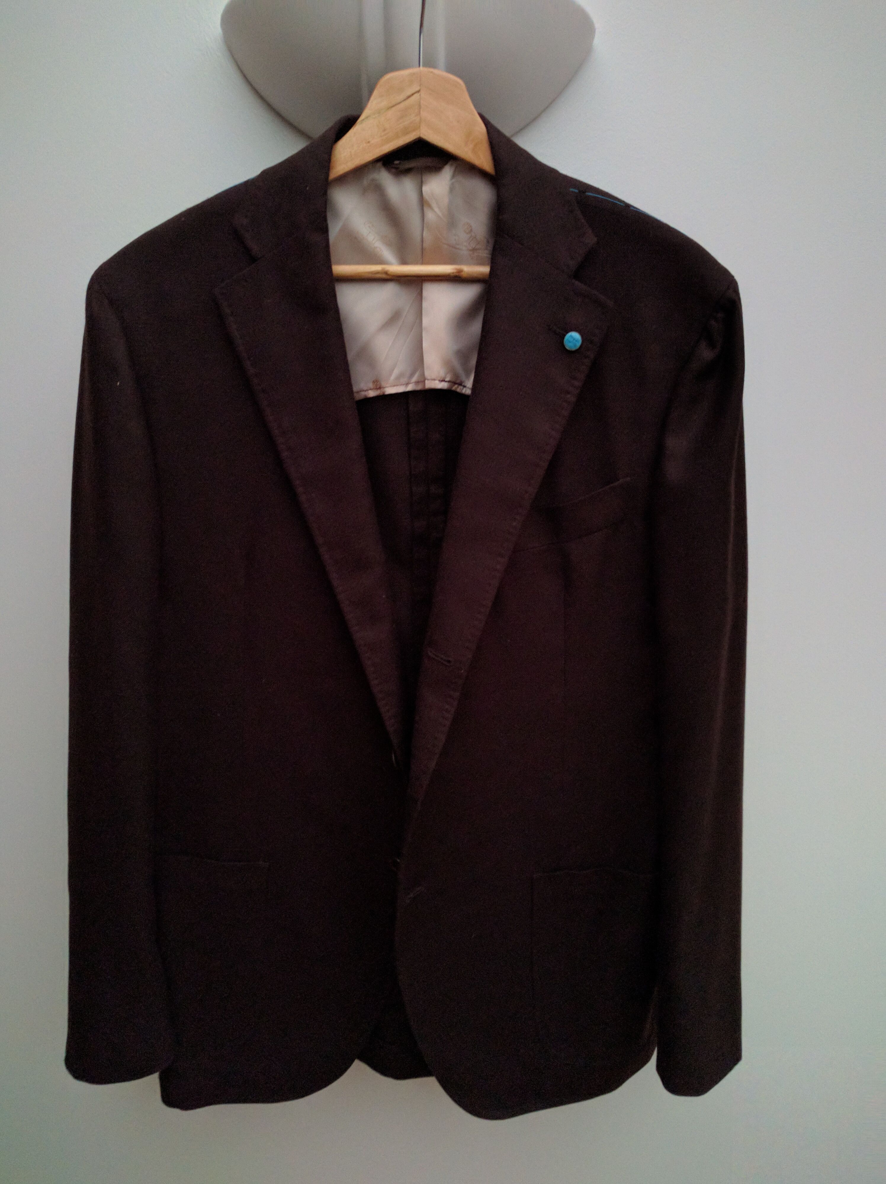 Eidos Napoli Brown Raw Silk Blazer (Primo - fits like 52) Size 54R - 3 Thumbnail