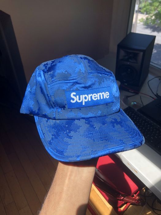 Supreme Satin Digi Camo Camp Cap Blue (Royal) | Grailed