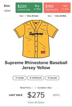 Supreme Rhinestone Baseball Jersey | Grailed