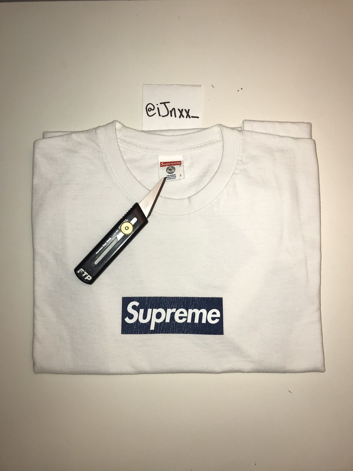 Logo S Yankees Tee 白 Box NewYork Supreme