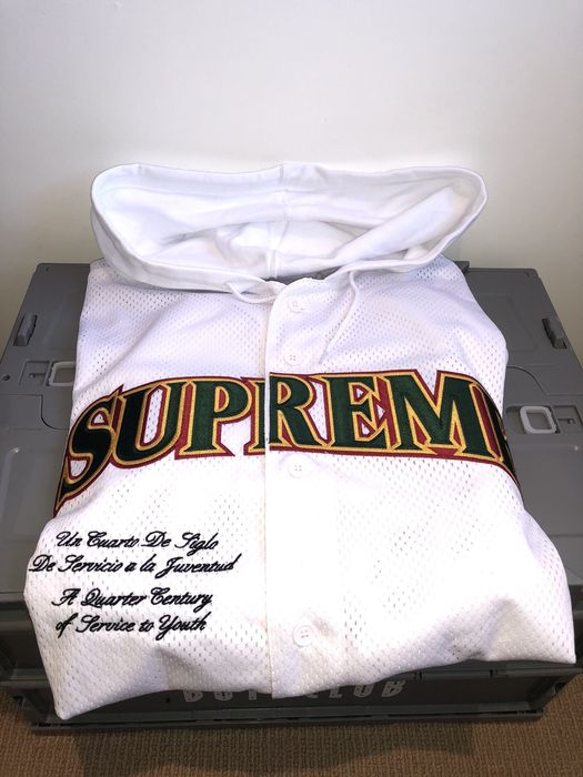 Supreme Supreme Mesh Hooded L/S Baseball Jersey | Grailed