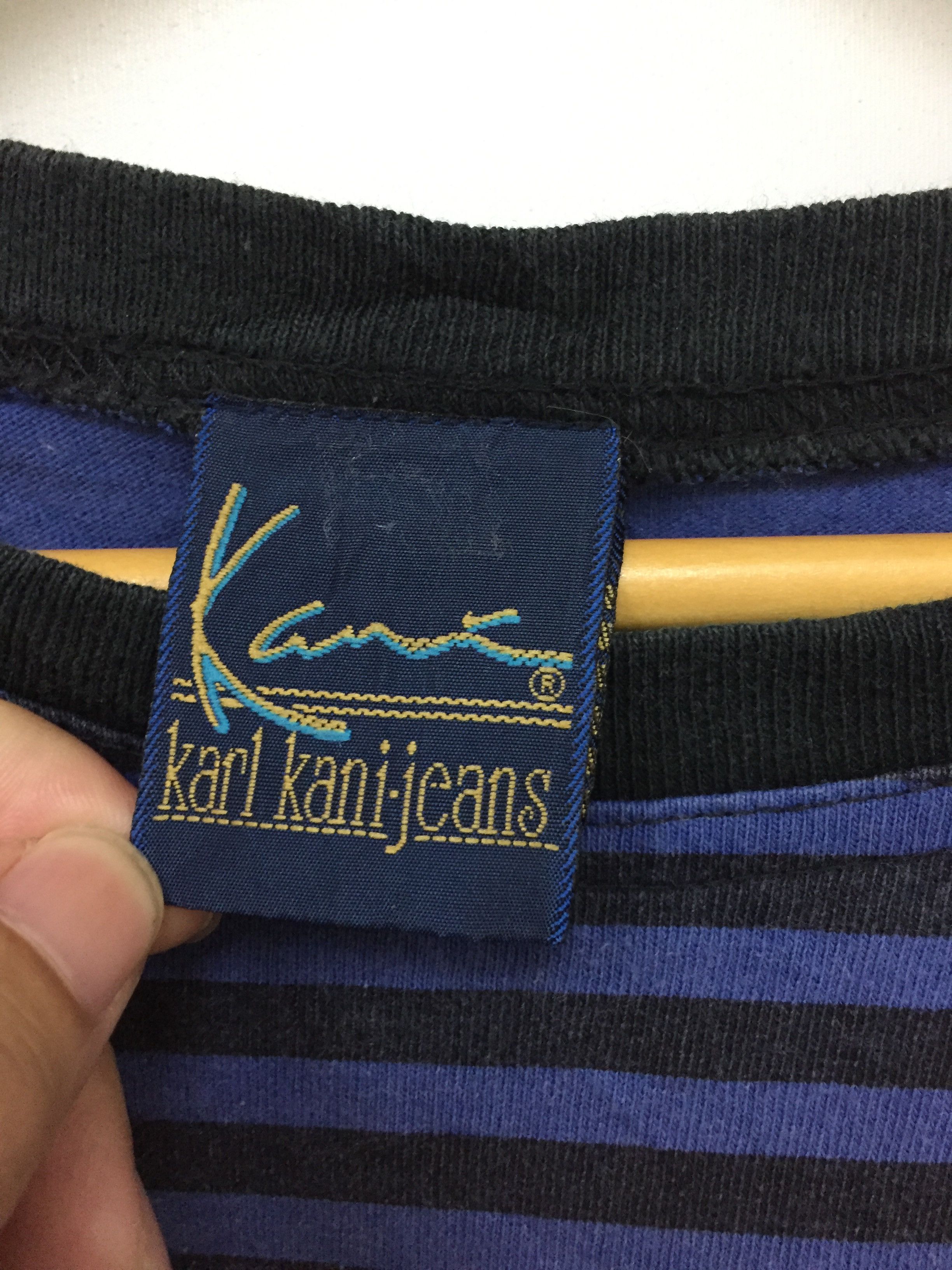 JNCO × Karl Kani × Vintage 1990S KARL KANI Signature embroidered logo stripe tee Size US L / EU 52-54 / 3 - 7 Thumbnail