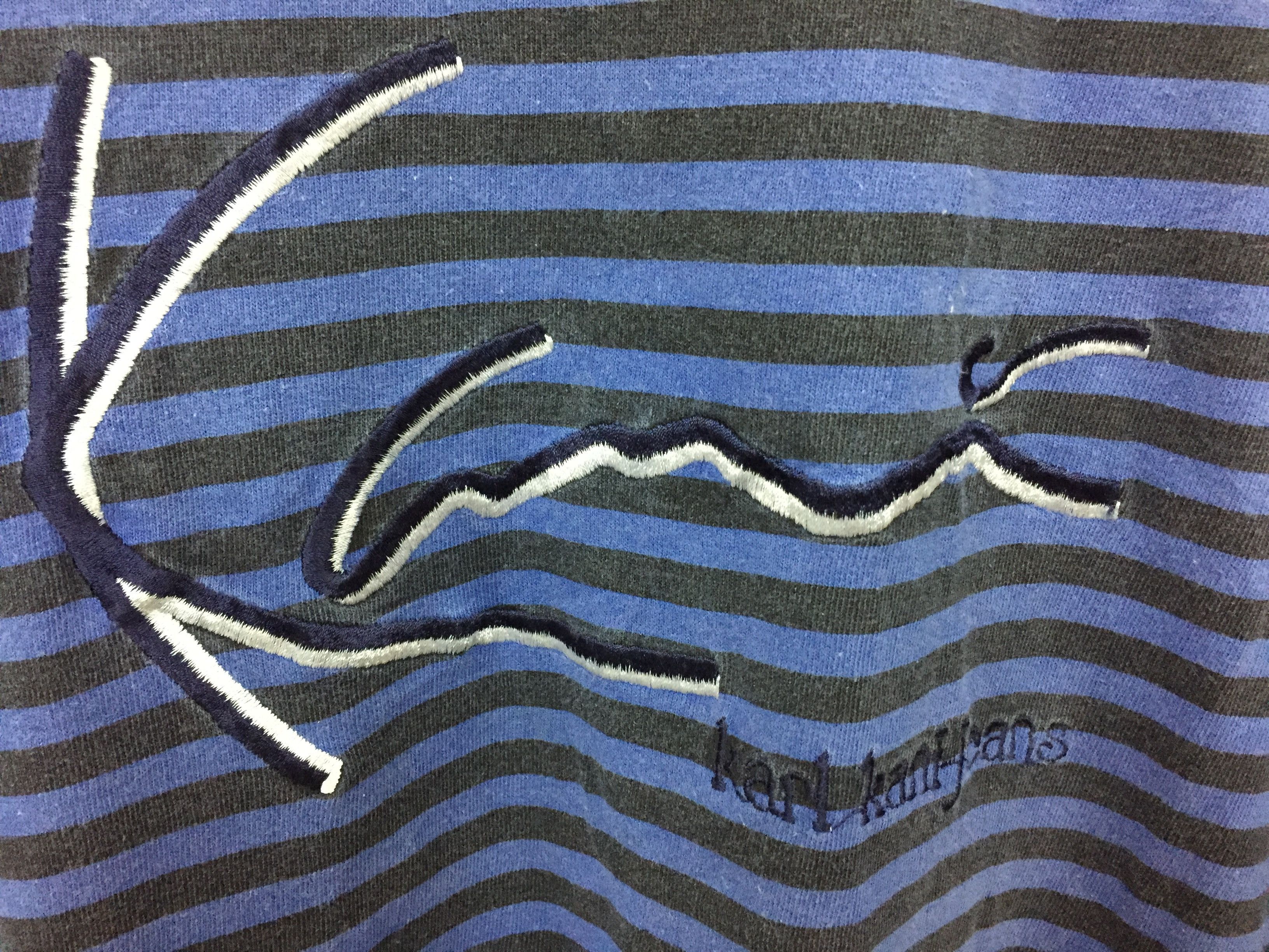 JNCO × Karl Kani × Vintage 1990S KARL KANI Signature embroidered logo stripe tee Size US L / EU 52-54 / 3 - 4 Thumbnail