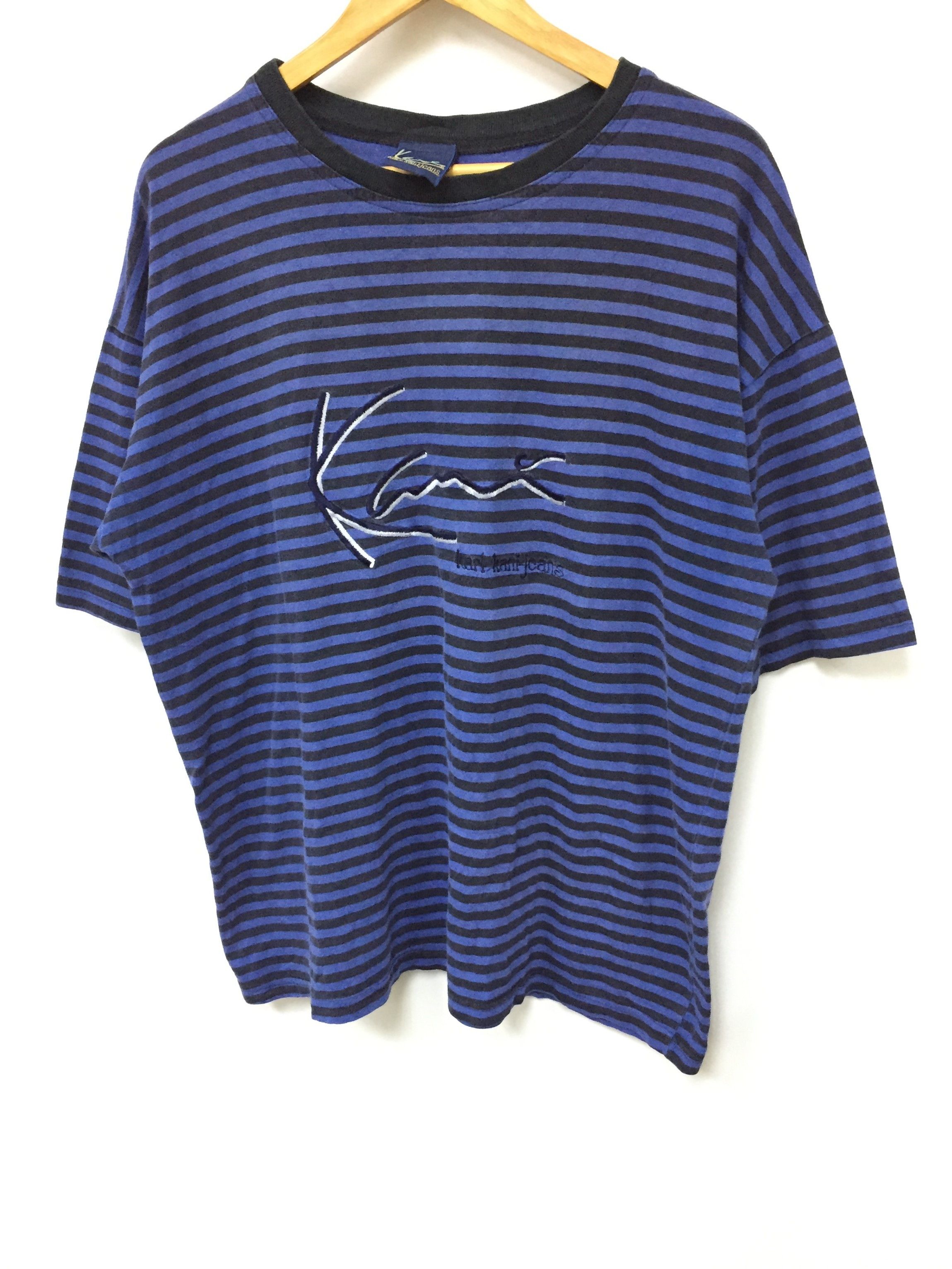 JNCO × Karl Kani × Vintage 1990S KARL KANI Signature embroidered logo stripe tee Size US L / EU 52-54 / 3 - 1 Thumbnail