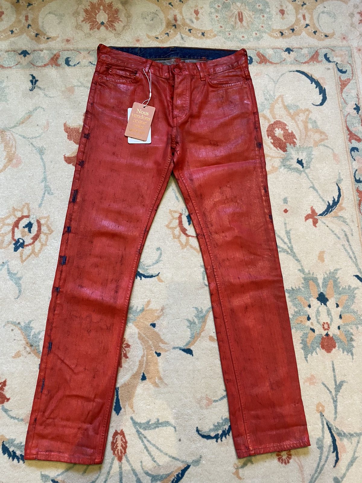 H&M × Maison Margiela Margiela H&M Red Paint Jeans | Grailed