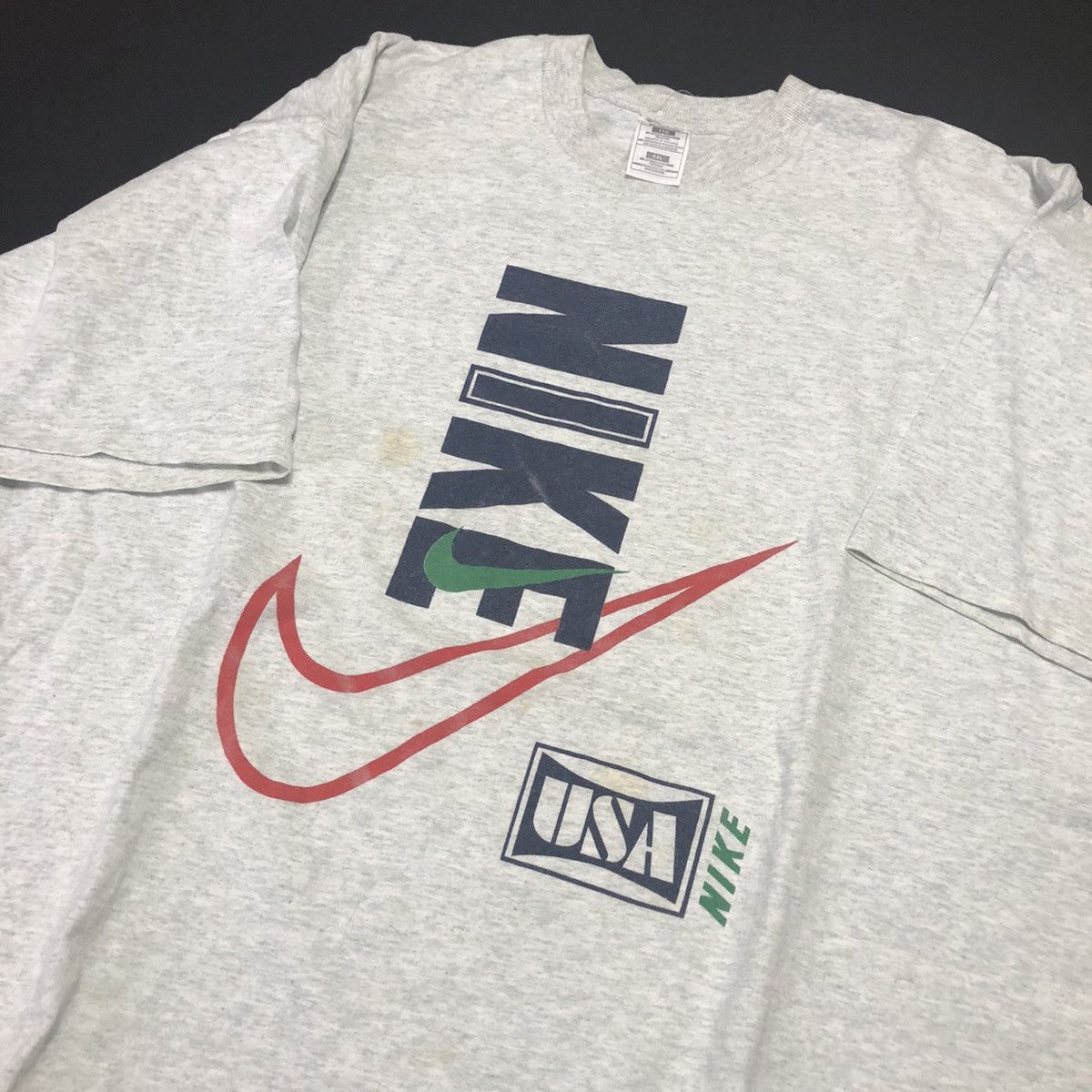 Nike XXL 90s Vintage Fruit of the Loom Boot Nike Print Shirt | Grailed