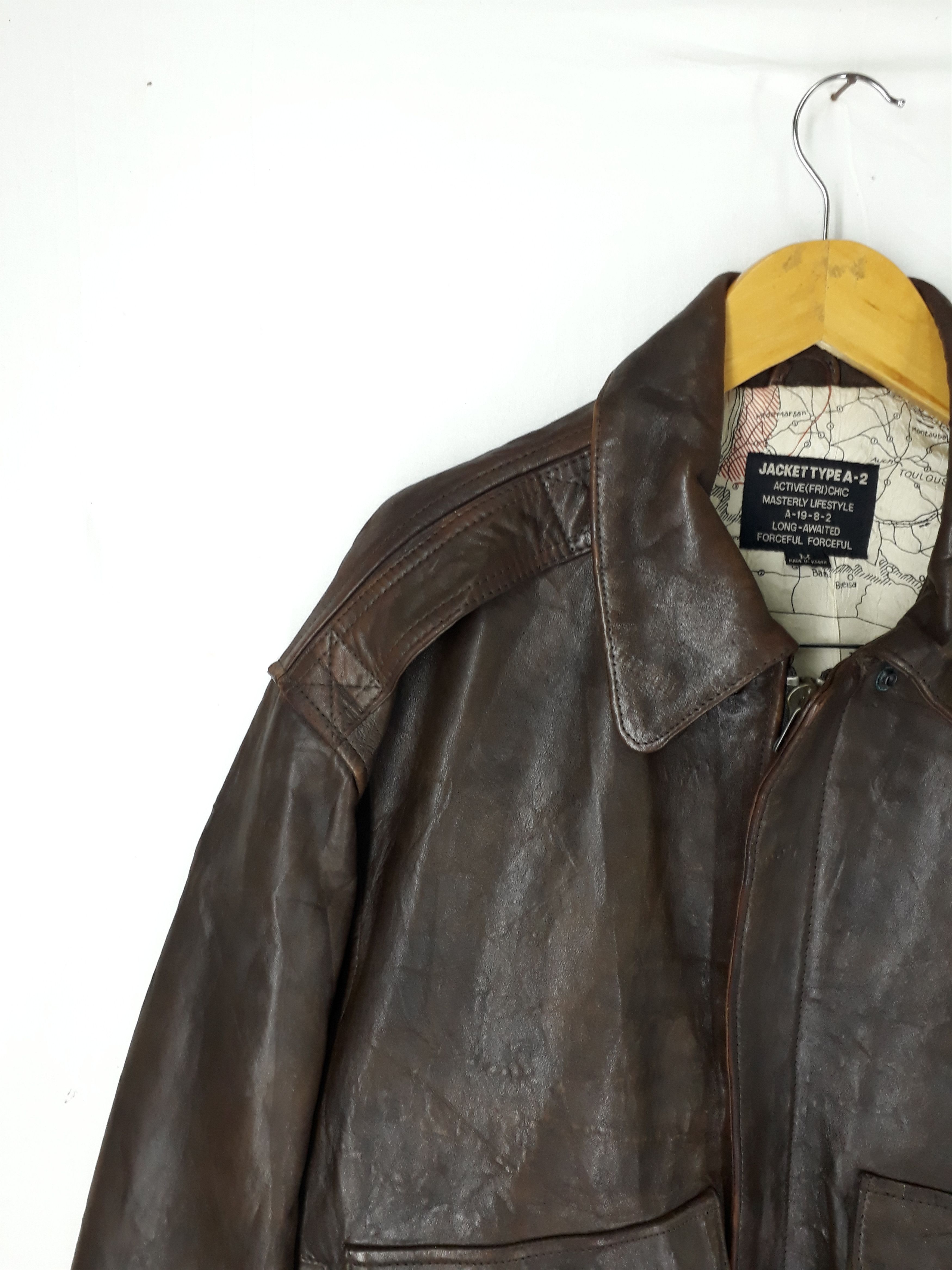 Other Leather A-2 Flight Jacket, "Road to Victory" Size US L / EU 52-54 / 3 - 3 Thumbnail