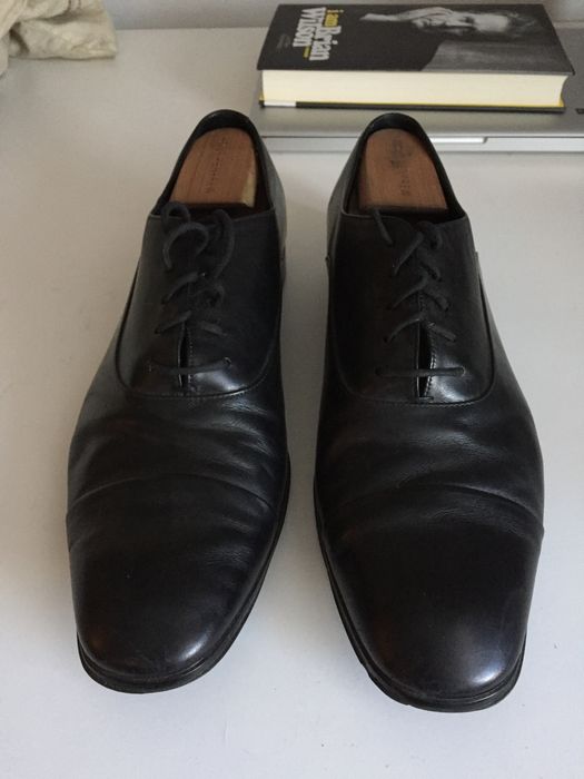 Salvatore Ferragamo Black Cap Toe Shoes | Grailed