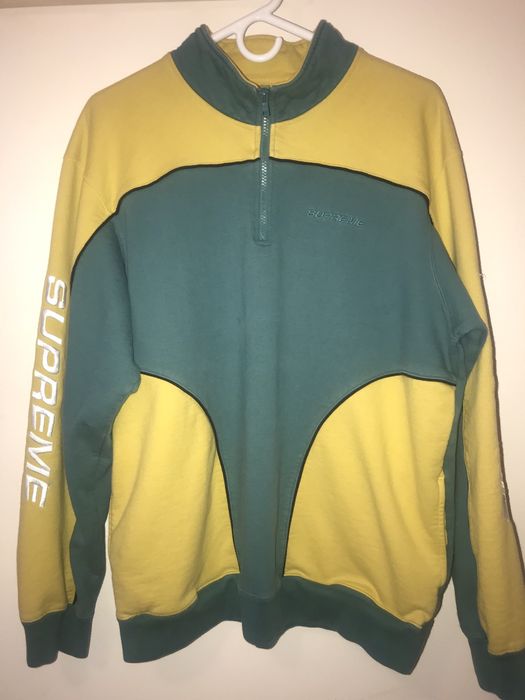 Supreme Supreme Speedway Half Zip Sweatshirt Dark Teal/yellow