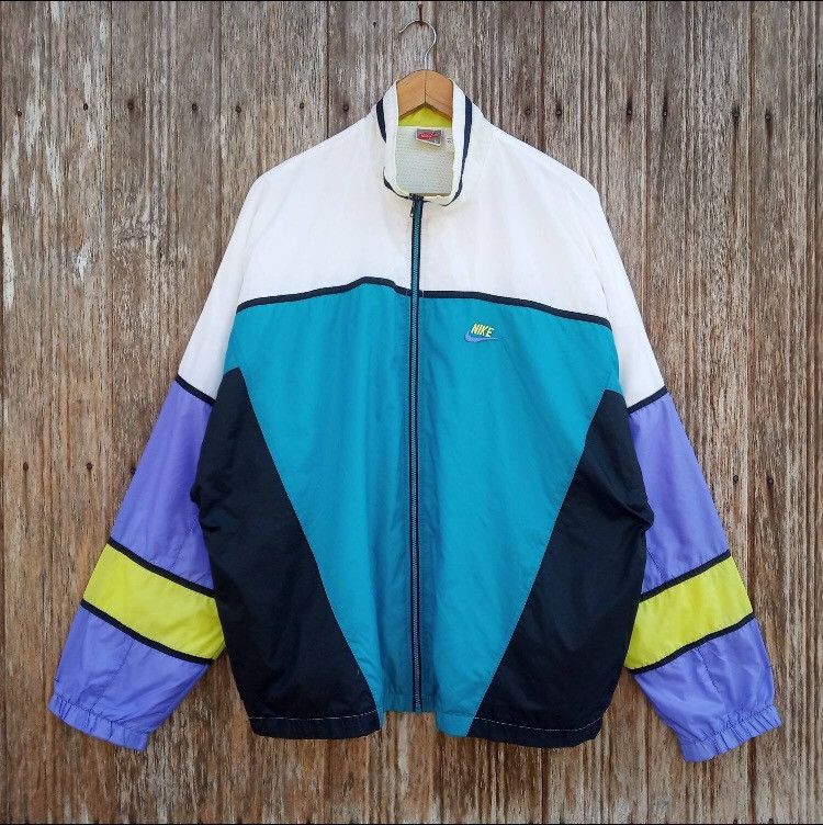 Nike Vintage Nike Sports Colourblock Style Windbreaker jacket Size US XL / EU 56 / 4 - 1 Thumbnail