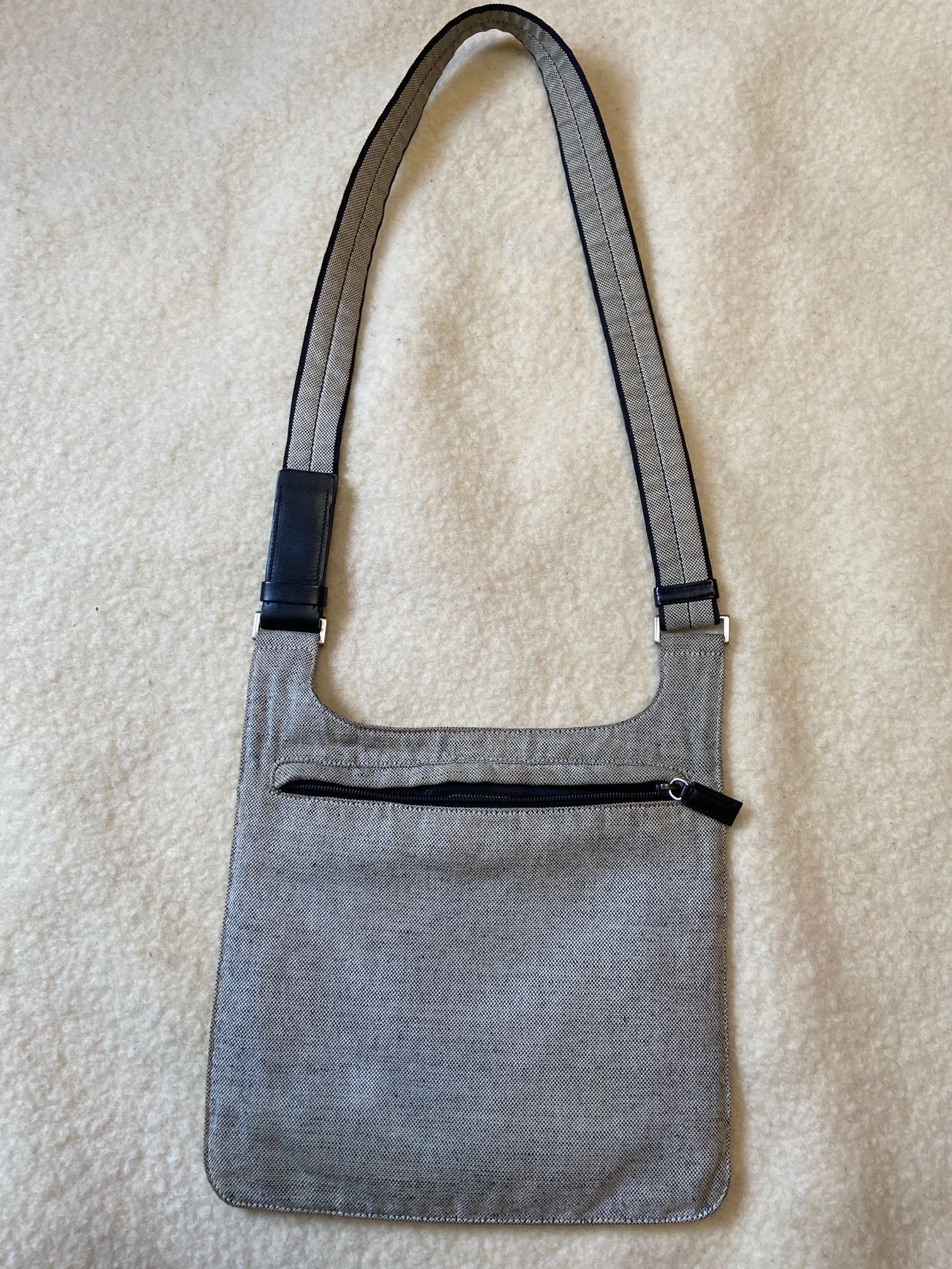 Prada Prada 1999 Vintage Grey Canvas Crossbody Shoulder Bag