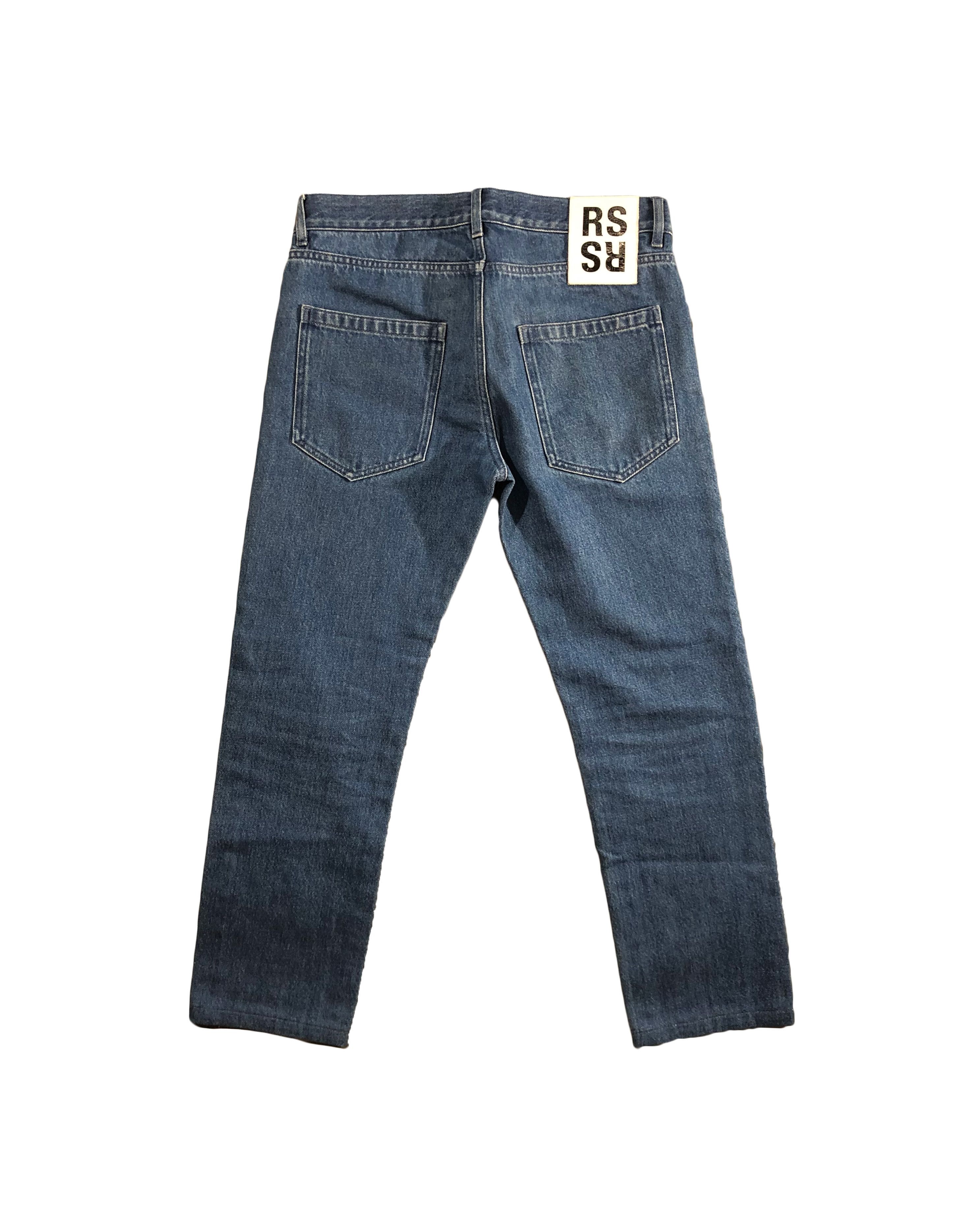 image of Raf Simons Patch Denim Jeans in Blue Jean, Men's (Size 30)