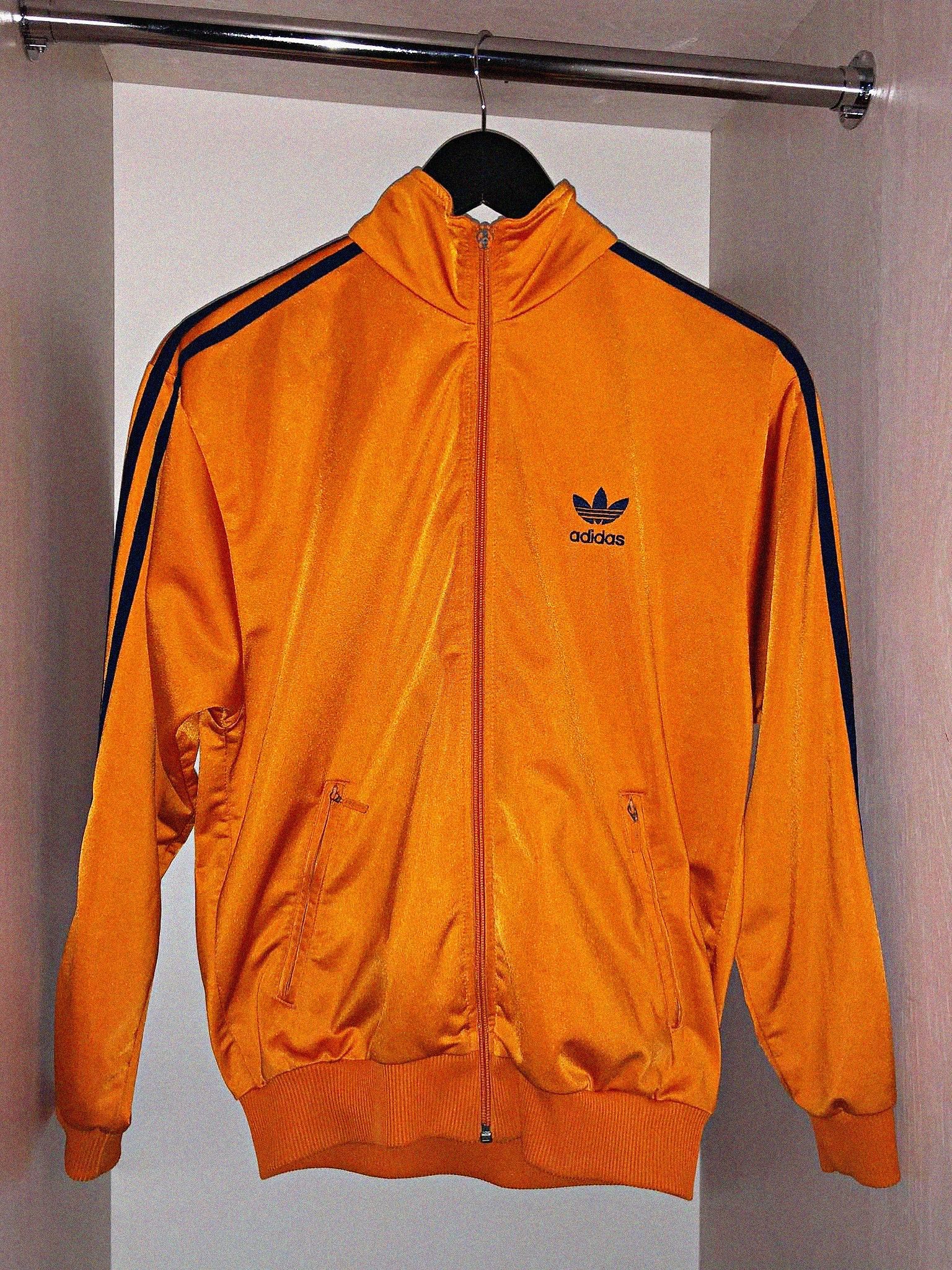 Adidas ADIDAS ORANGE THREE STRIPES TRACKSUIT Grailed