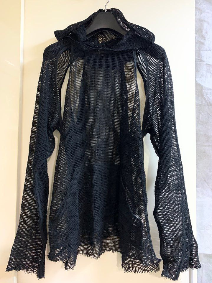 Archive 03SS Consumed Fish Net Slit Detail Hoodie
