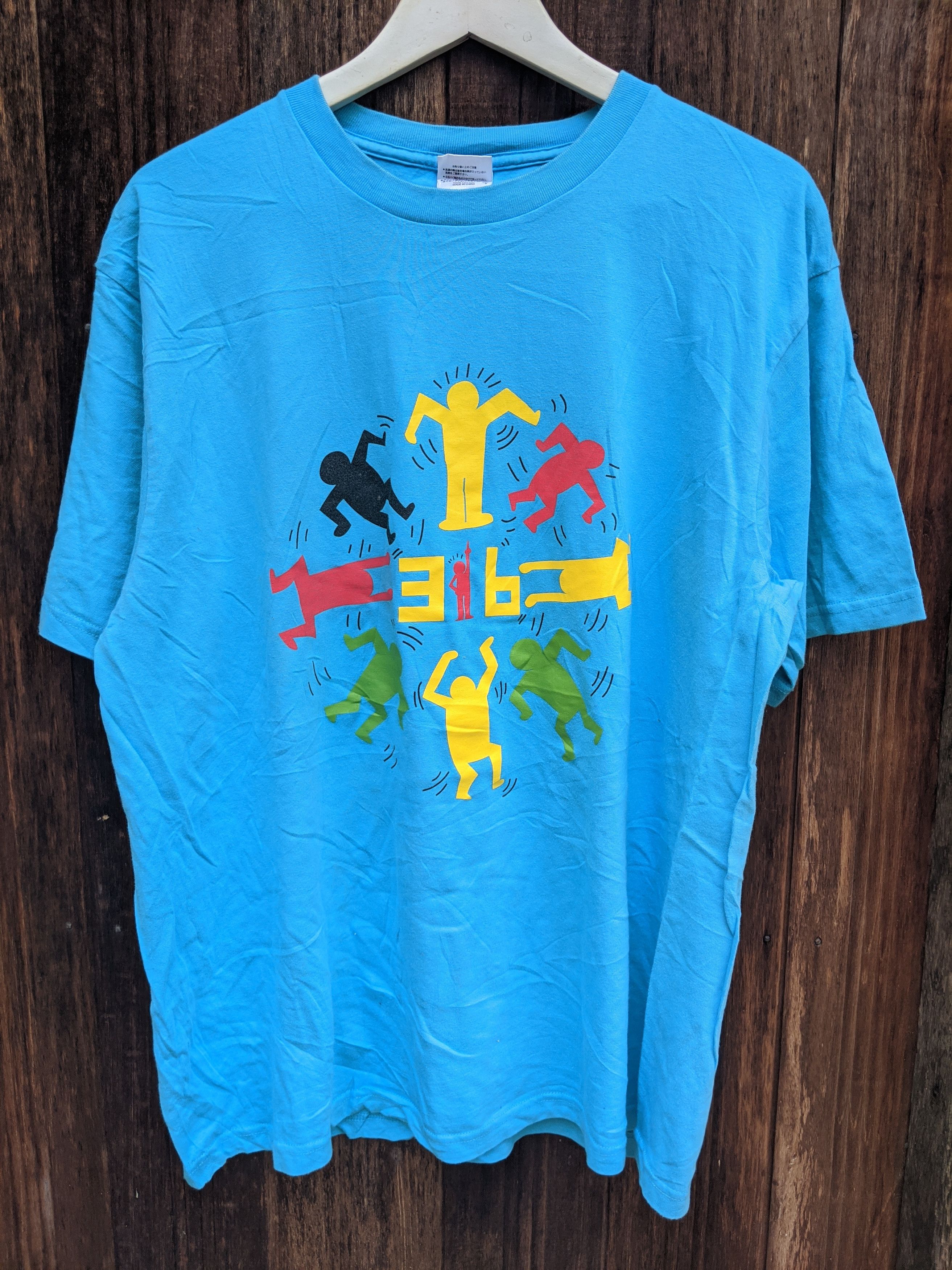 Vintage 00s Keith Haring overprint multicolor