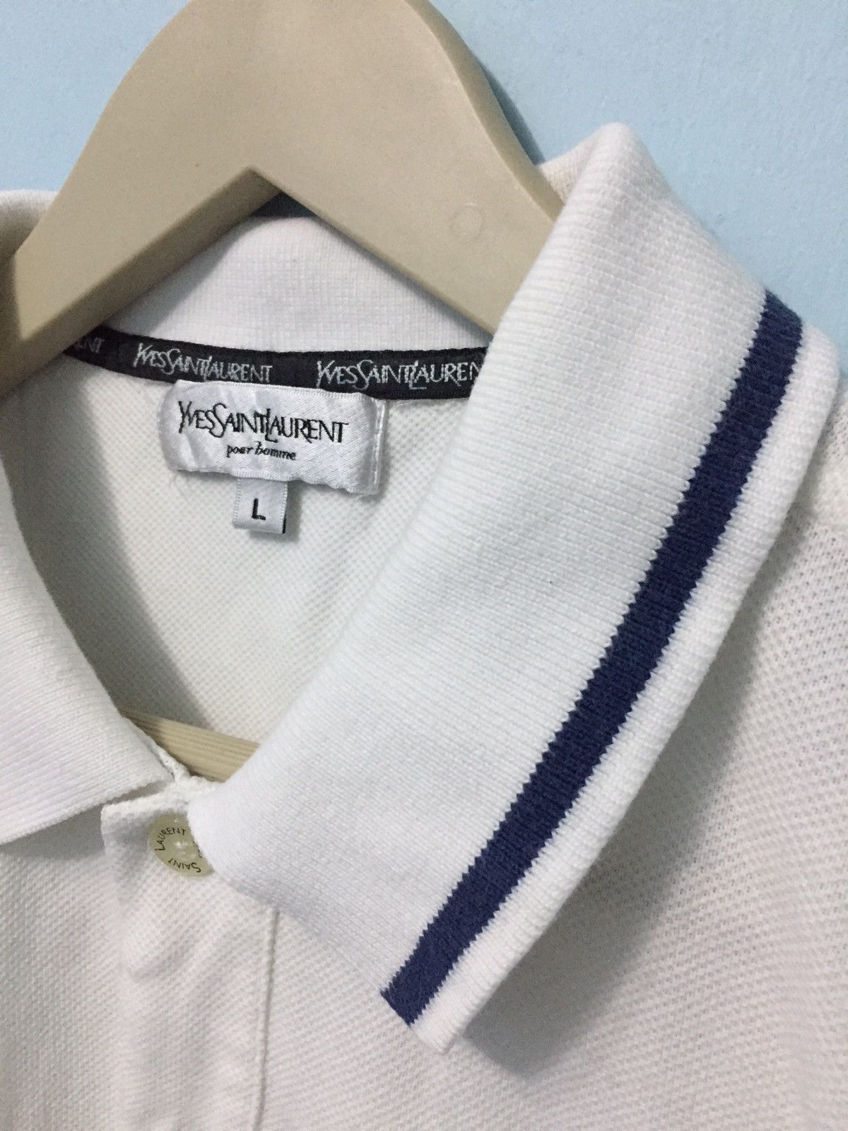 Vintage × Yves Saint Laurent YSL polo Shirt Single Pocket Size US L / EU 52-54 / 3 - 3 Thumbnail