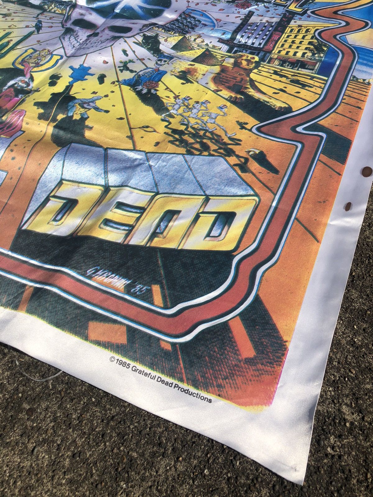 Grateful Dead Vintage 1985 Grateful Dead Silk Screen Tapestry Poster Size ONE SIZE - 2 Thumbnail