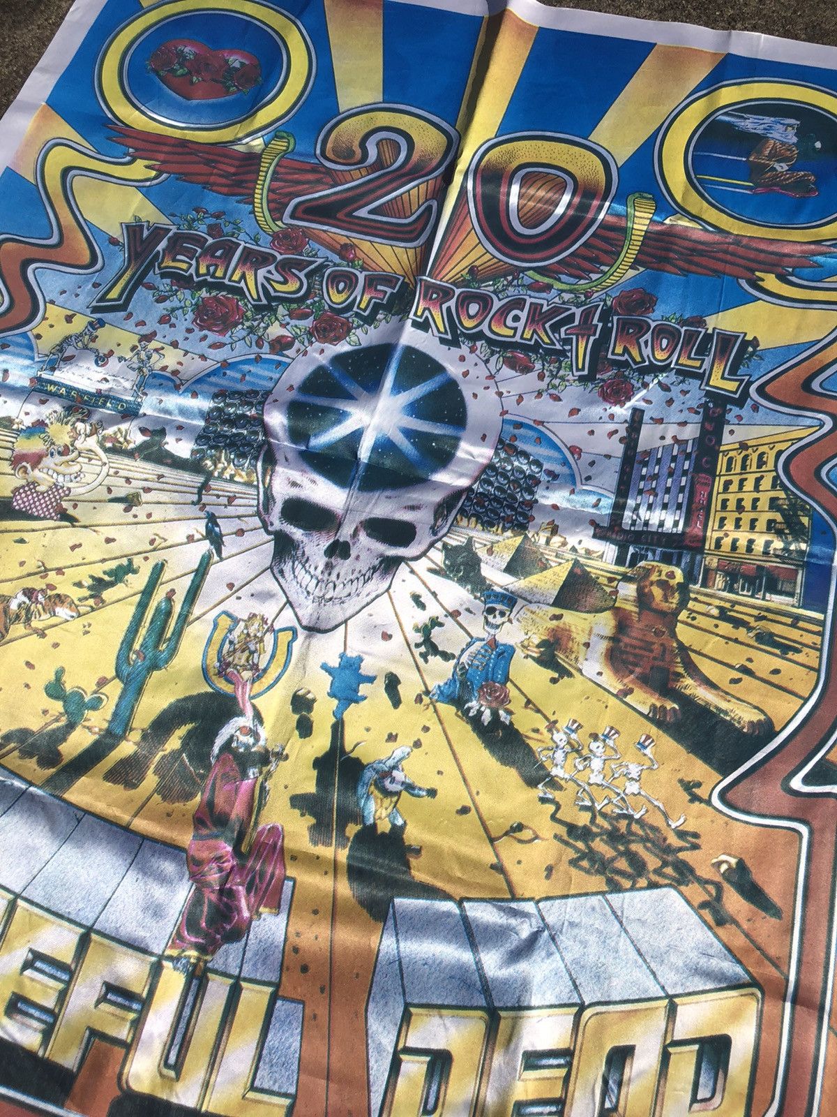 Grateful Dead Vintage 1985 Grateful Dead Silk Screen Tapestry Poster Size ONE SIZE - 3 Thumbnail