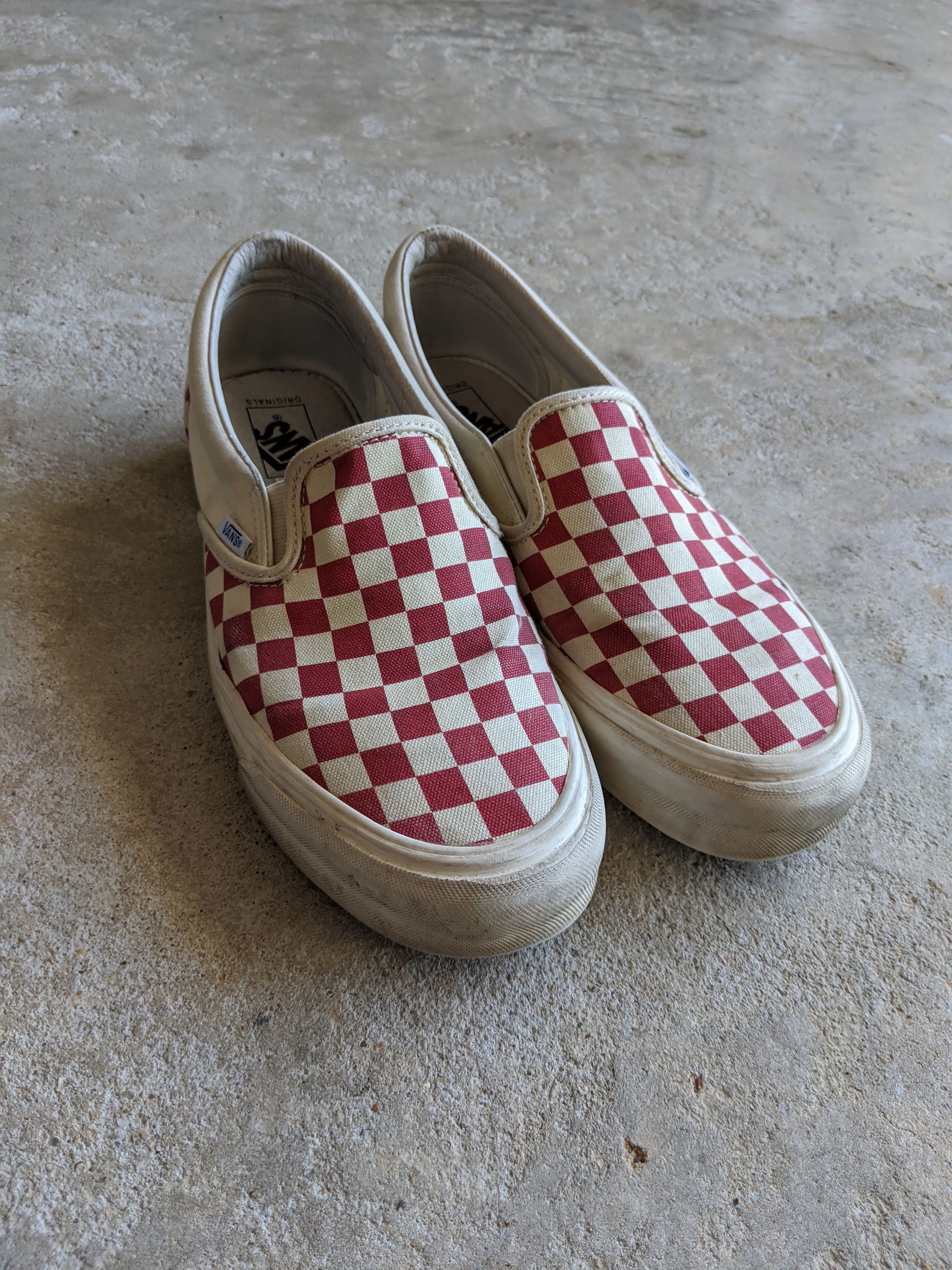 Vans Vans vault red checkerboard slip ons Grailed