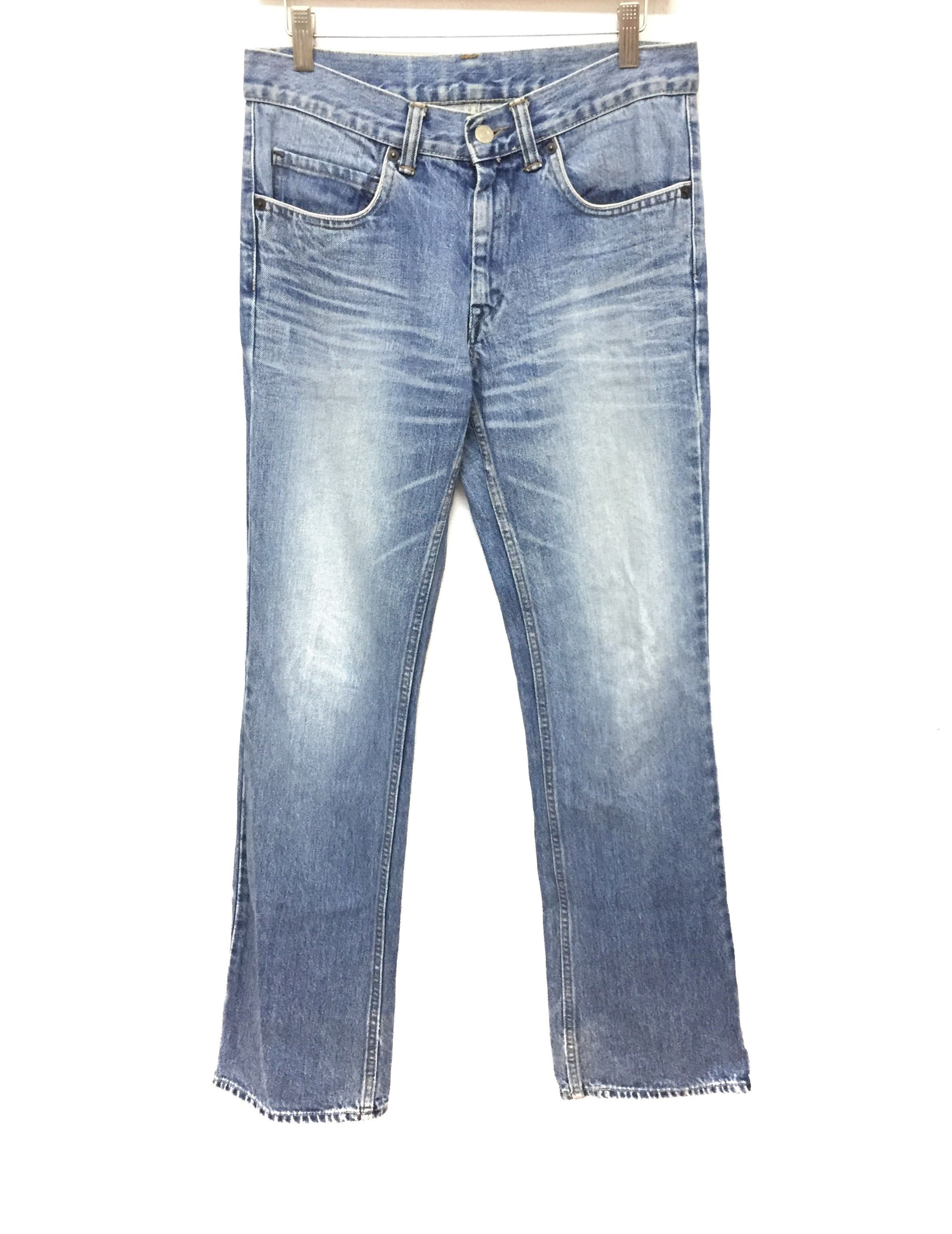 Blue Blue Japan velcro straps Back pocket Wash denim Size US 29 - 6 Thumbnail