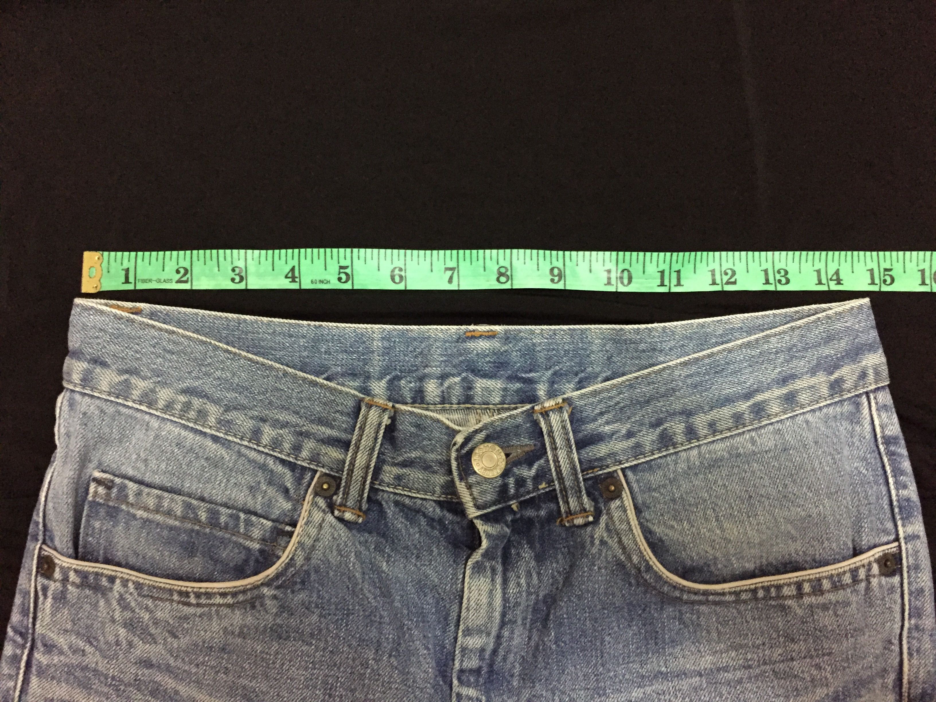 Blue Blue Japan velcro straps Back pocket Wash denim Size US 29 - 14 Thumbnail