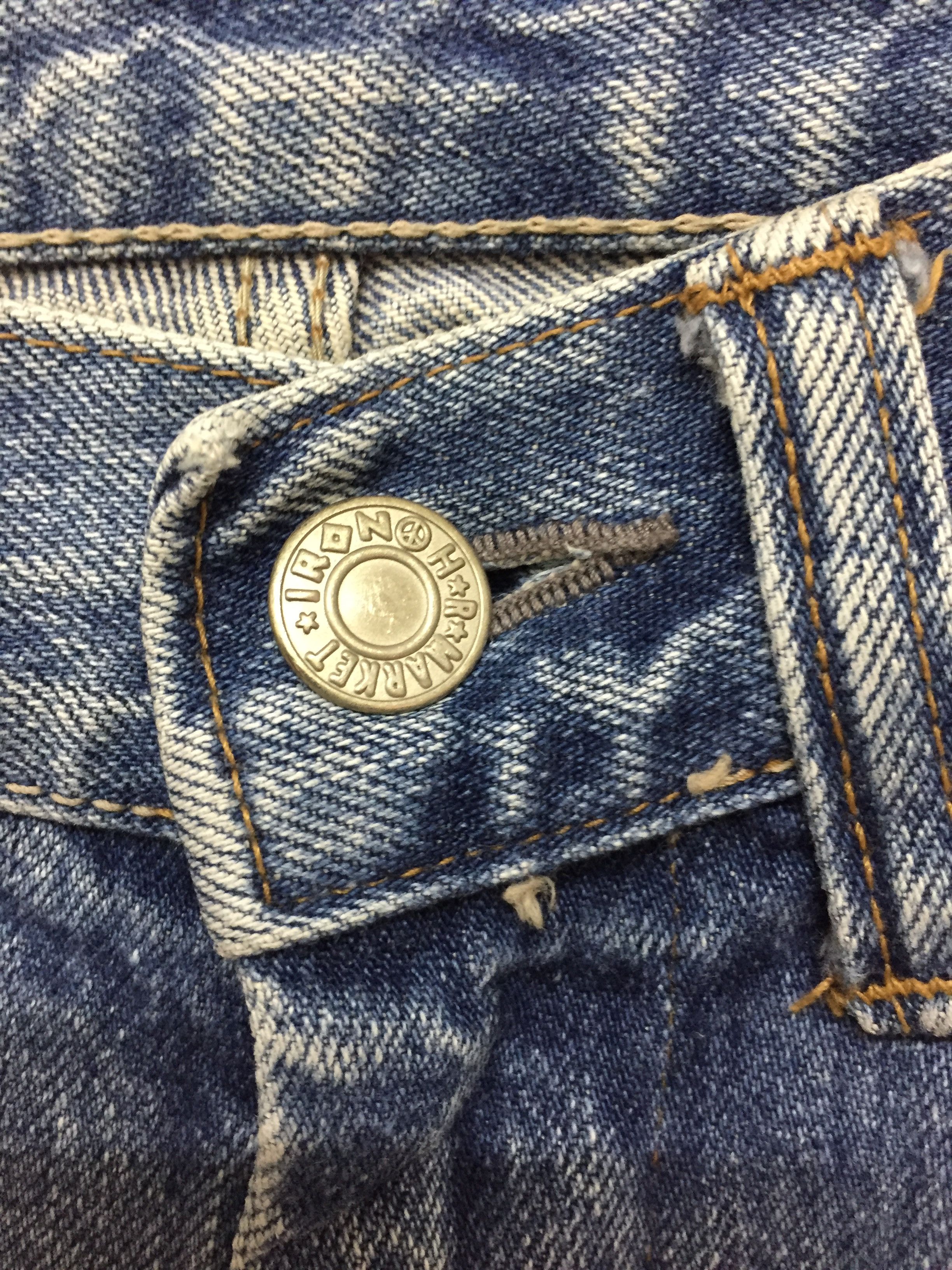 Blue Blue Japan velcro straps Back pocket Wash denim Size US 29 - 11 Thumbnail