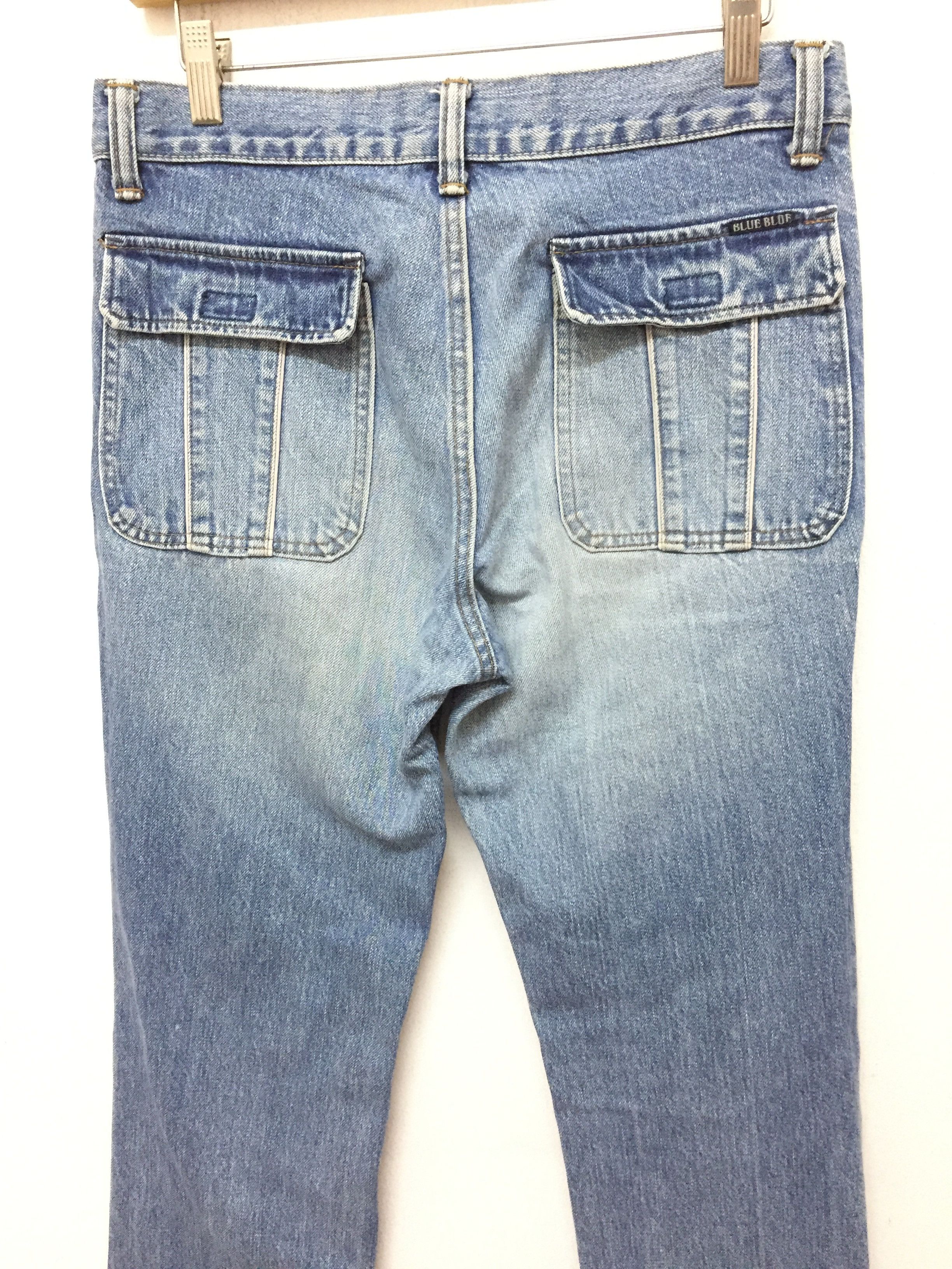 Blue Blue Japan velcro straps Back pocket Wash denim Size US 29 - 2 Thumbnail