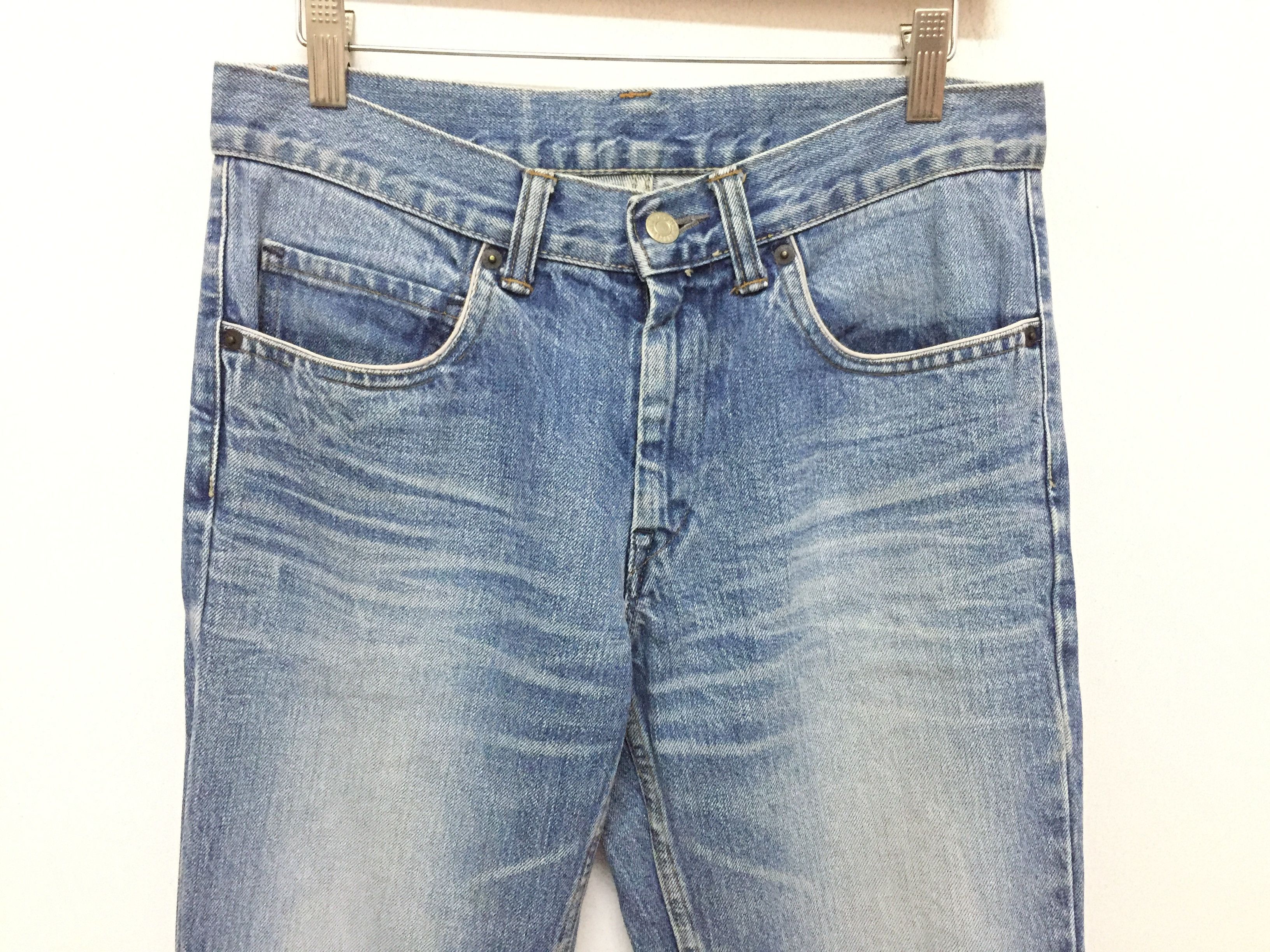 Blue Blue Japan velcro straps Back pocket Wash denim Size US 29 - 8 Thumbnail