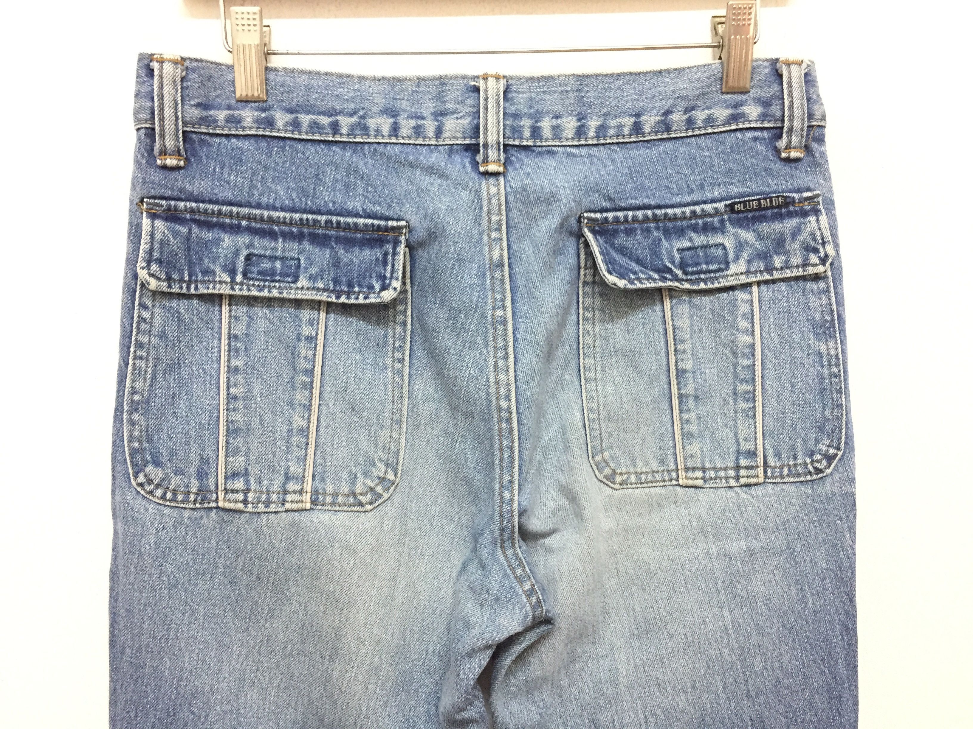 Blue Blue Japan velcro straps Back pocket Wash denim Size US 29 - 3 Thumbnail