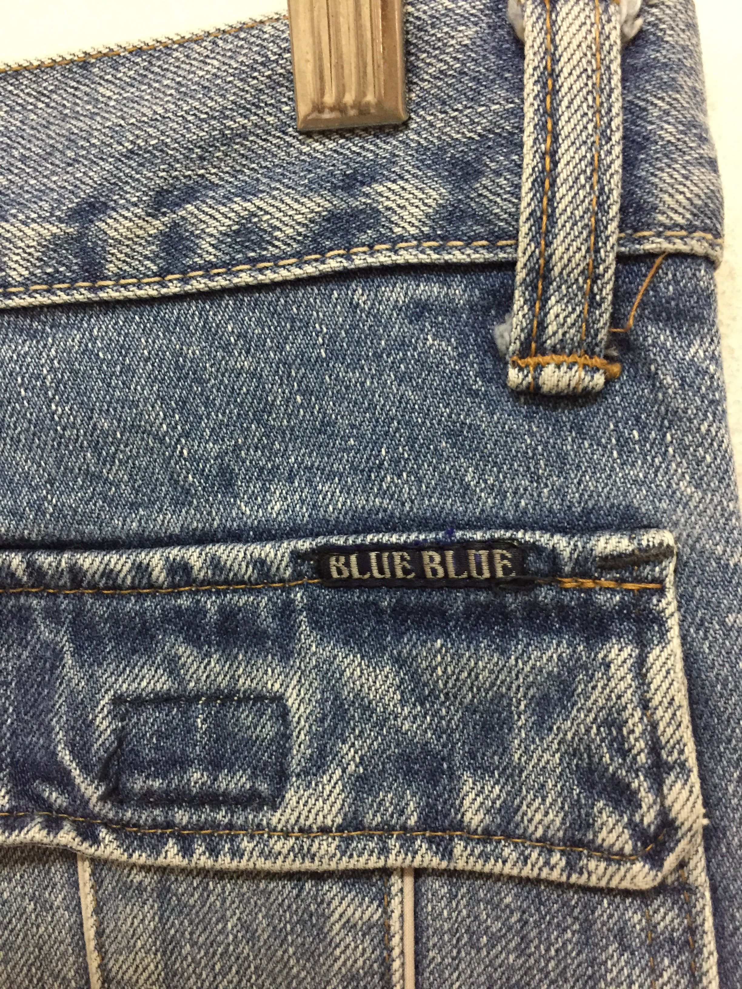 Blue Blue Japan velcro straps Back pocket Wash denim Size US 29 - 4 Thumbnail