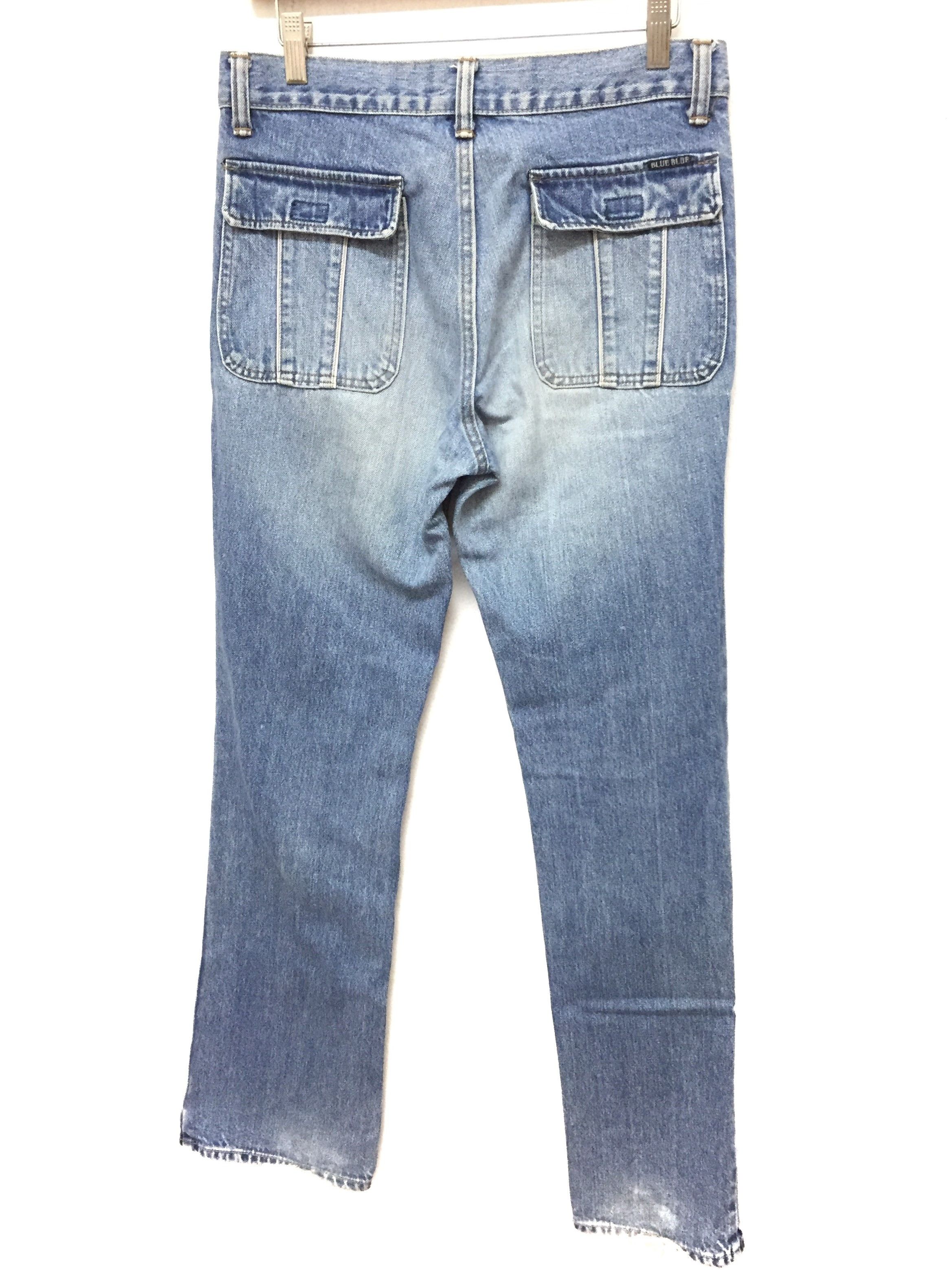 Blue Blue Japan velcro straps Back pocket Wash denim Size US 29 - 1 Thumbnail