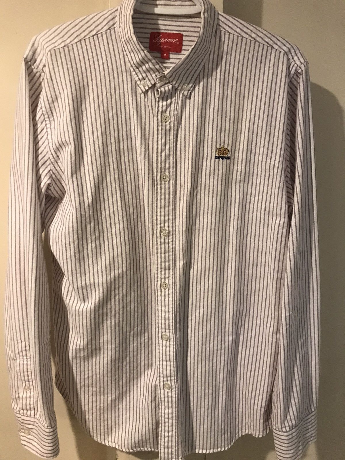 Supreme Supreme Crown Logo Oxford Shirt stripe | Grailed