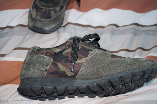 Prada camo runners shop navy suede