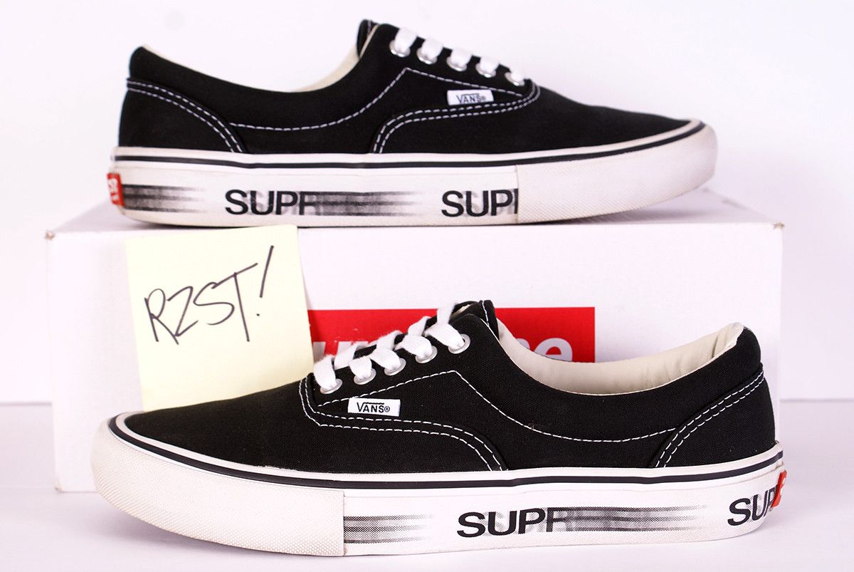 Vans Era Supreme Motion Logo Black Men's - VN000VFBJ68 - US