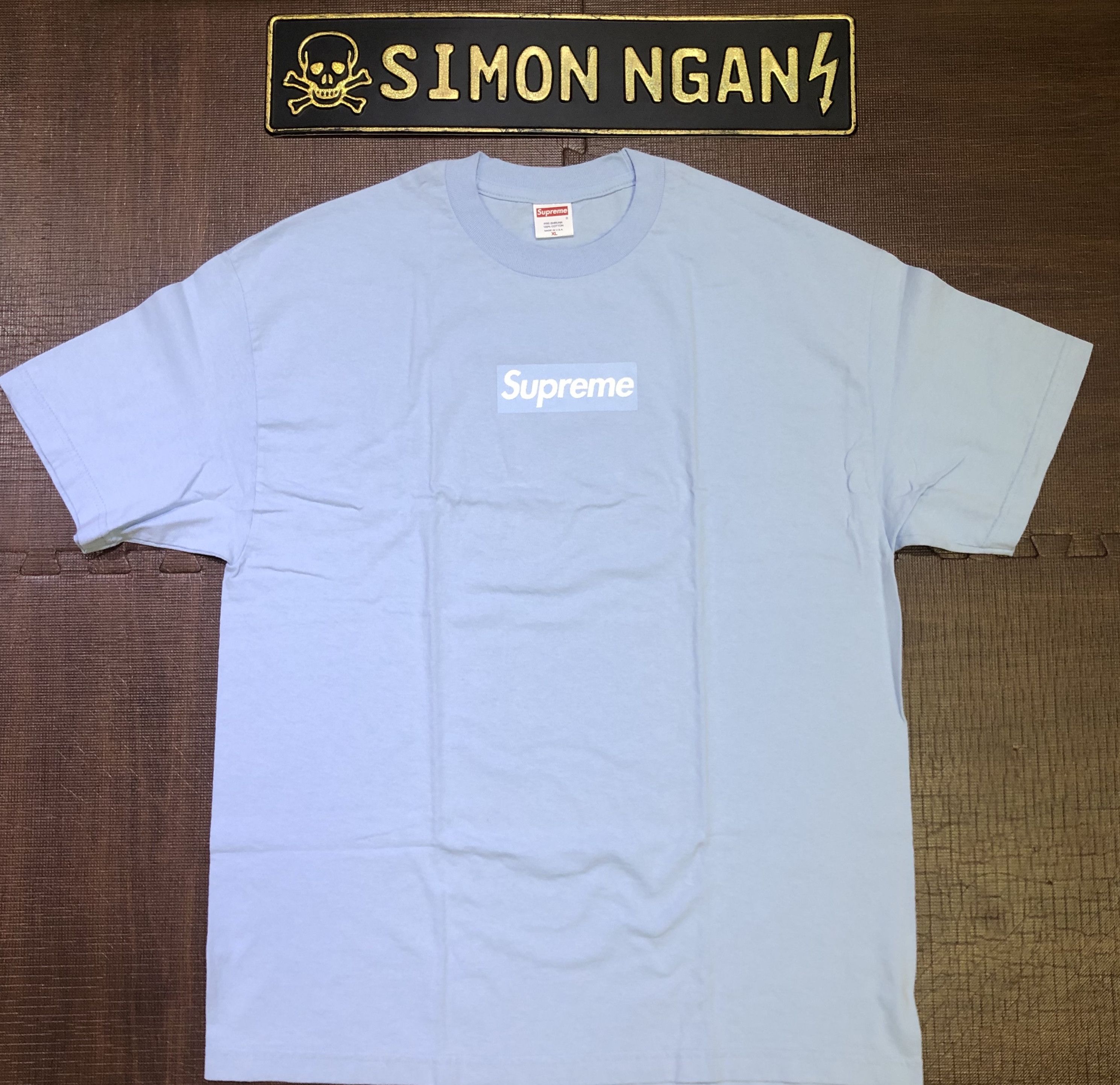 Supreme light store blue box logo