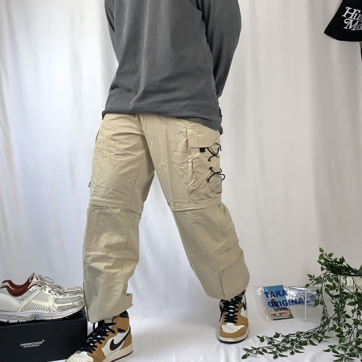 Vintage Cargo 10 Pocket Track Pants Cream 32 Size US 32 / EU 48 - 3 Thumbnail