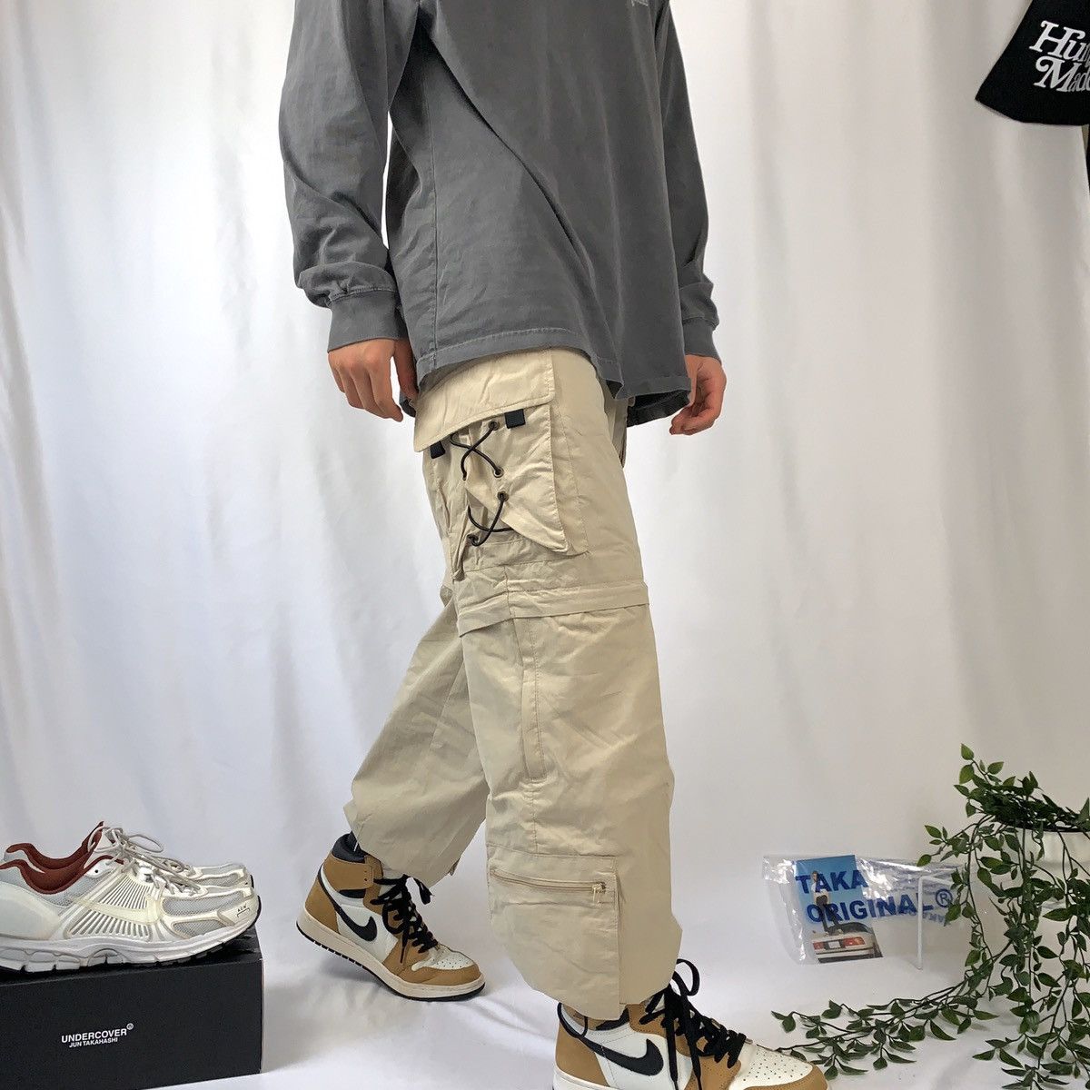 Vintage Cargo 10 Pocket Track Pants Cream 32 Size US 32 / EU 48 - 2 Thumbnail