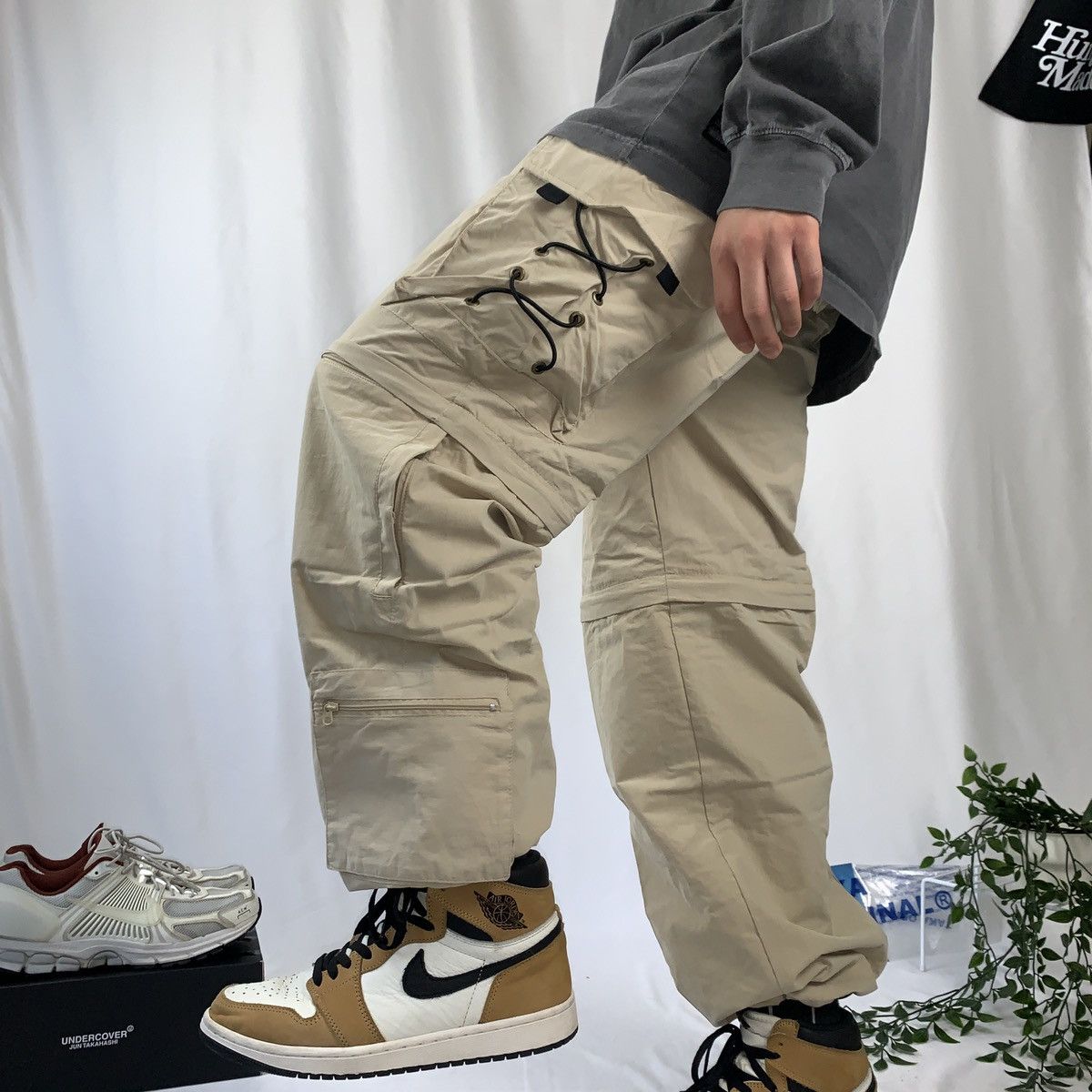 Vintage Cargo 10 Pocket Track Pants Cream 32 Size US 32 / EU 48 - 4 Thumbnail